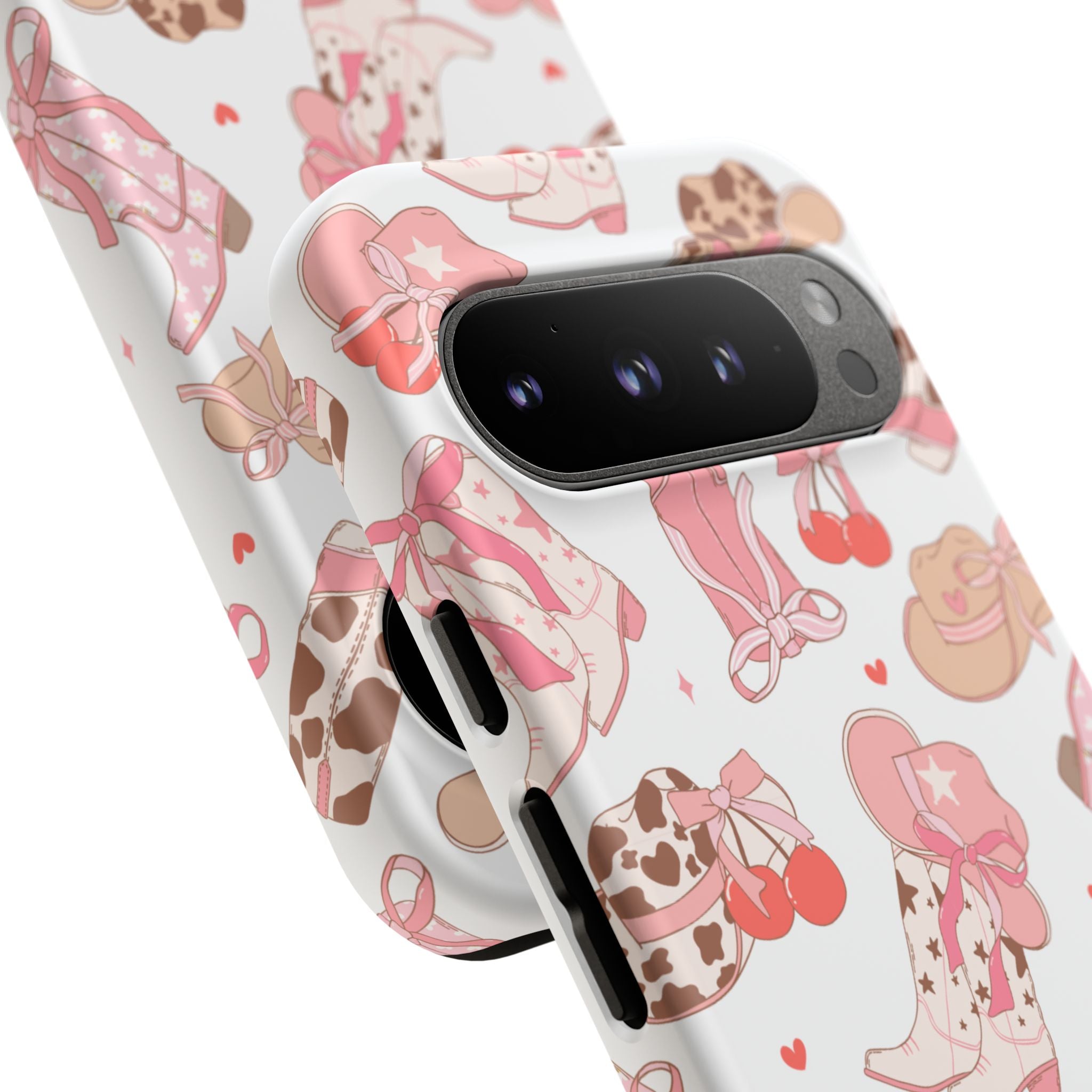 Cowgirl Boots Pink Phone Case — Cute Western Pattern Tough Phone Case