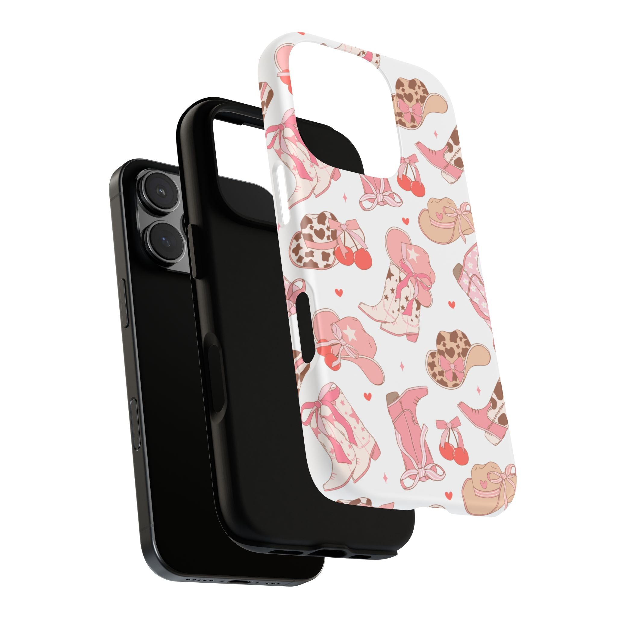 Cowgirl Boots Pink Phone Case — Cute Western Pattern Tough Phone Case