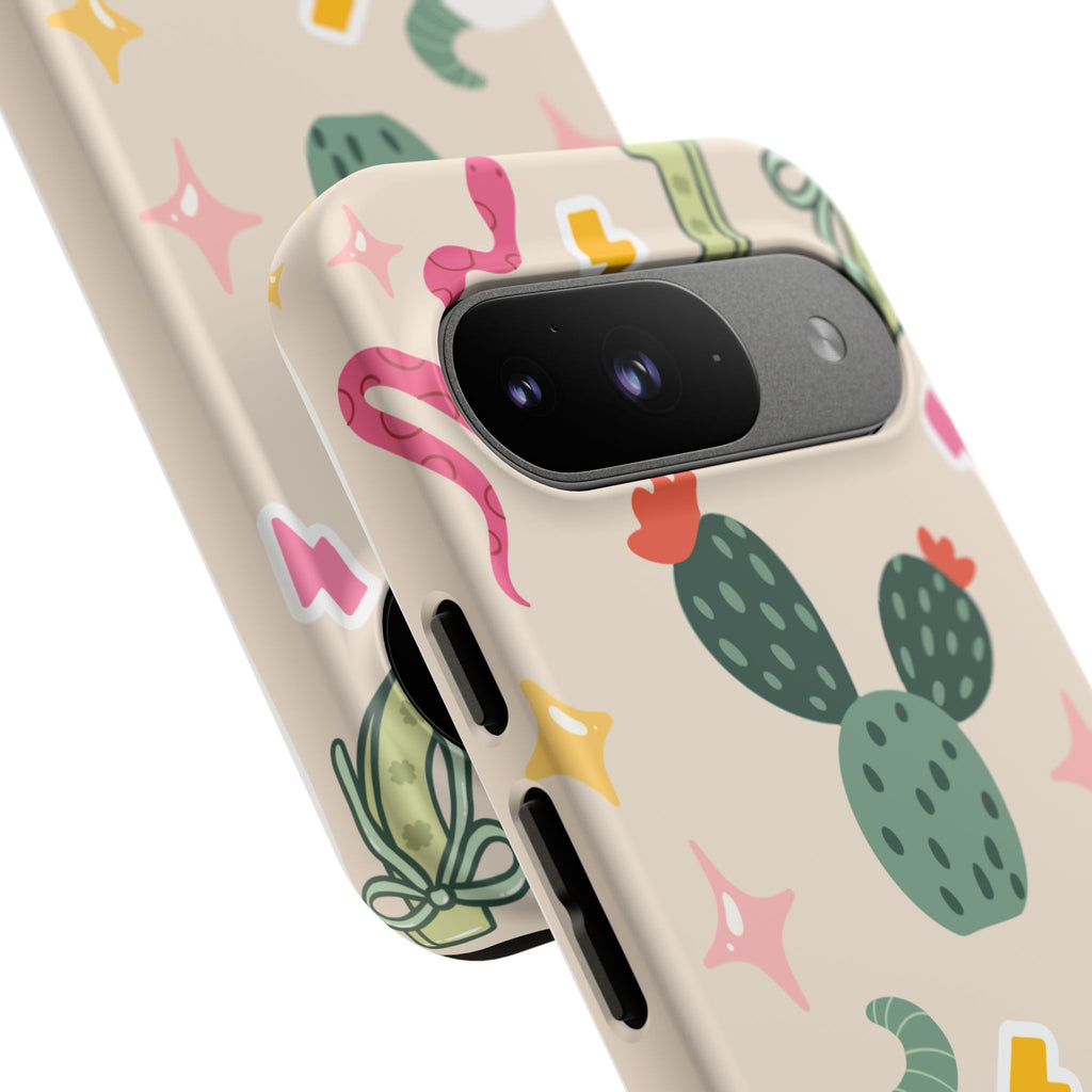 Cactus Cowgirl Phone Case — Cute Western Desert Pattern Tough Case