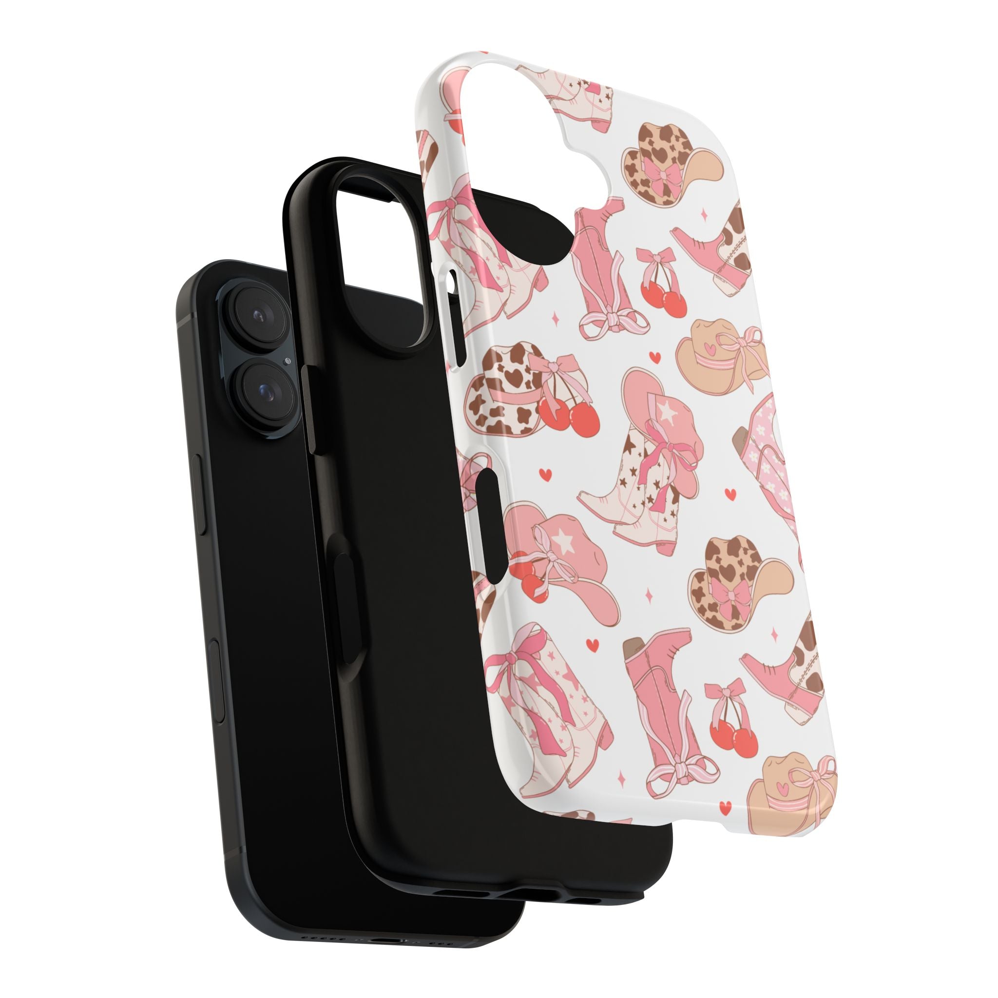 Cowgirl Boots Pink Phone Case — Cute Western Pattern Tough Phone Case