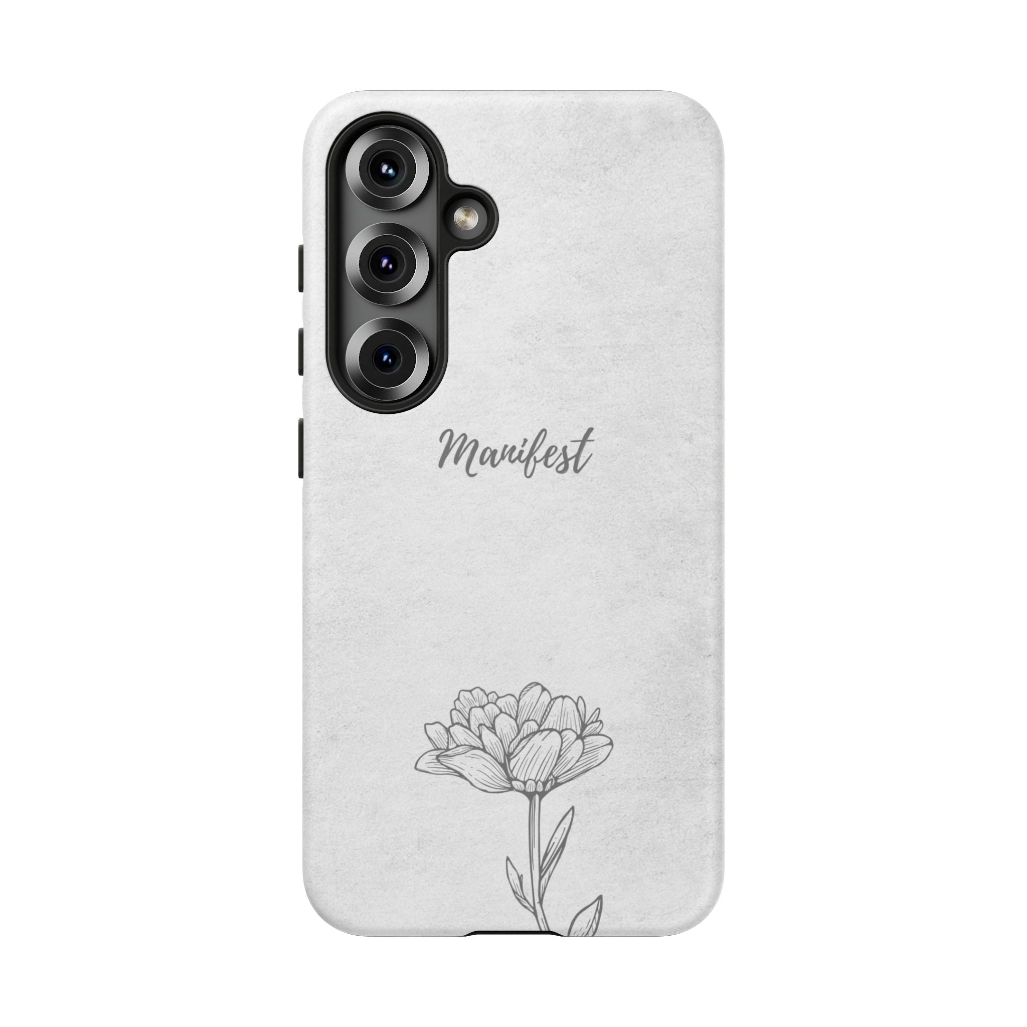 Manifest Flower Phone Case — Minimalist Protective iPhone Cover
