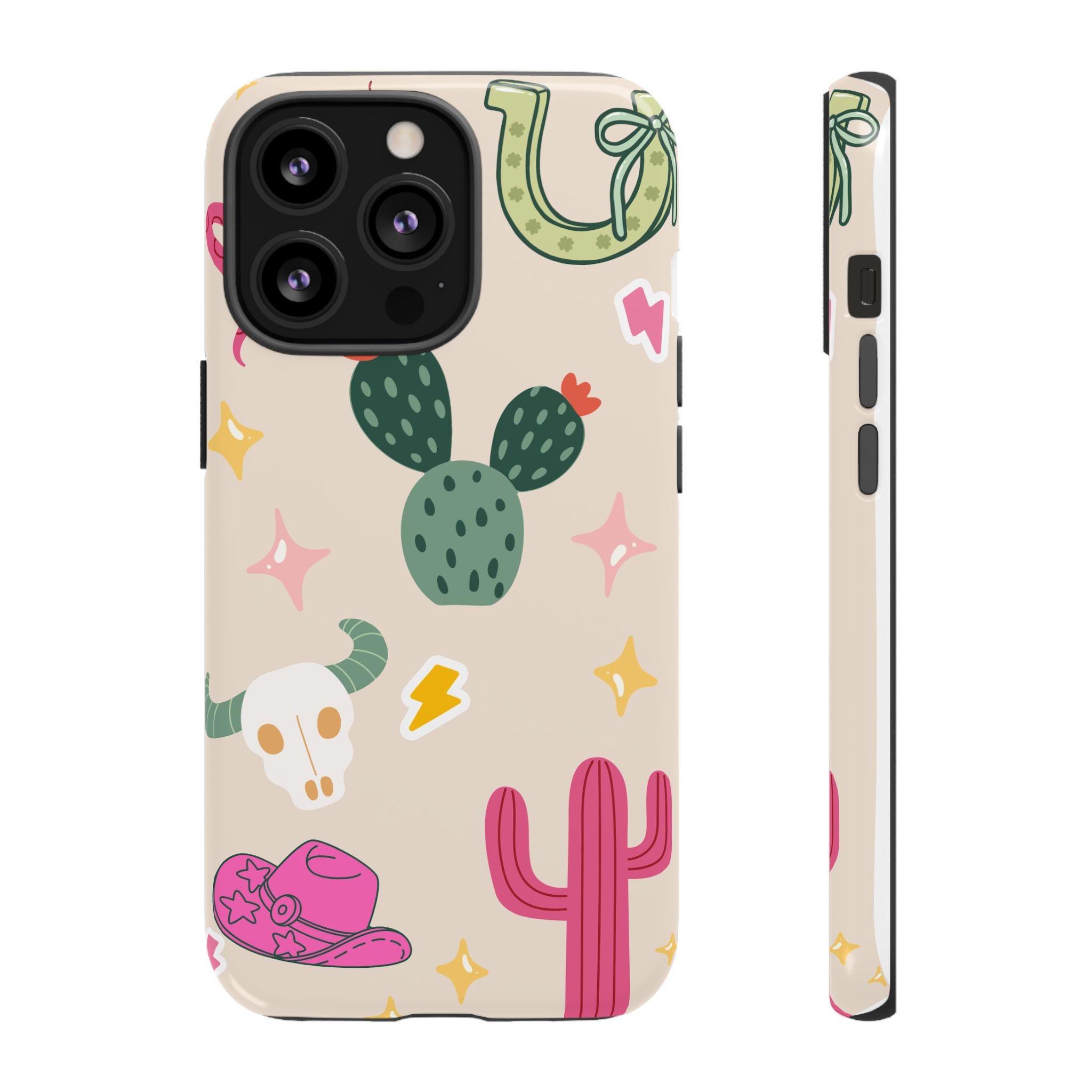 Cactus Cowgirl Phone Case — Cute Western Desert Pattern Tough Case