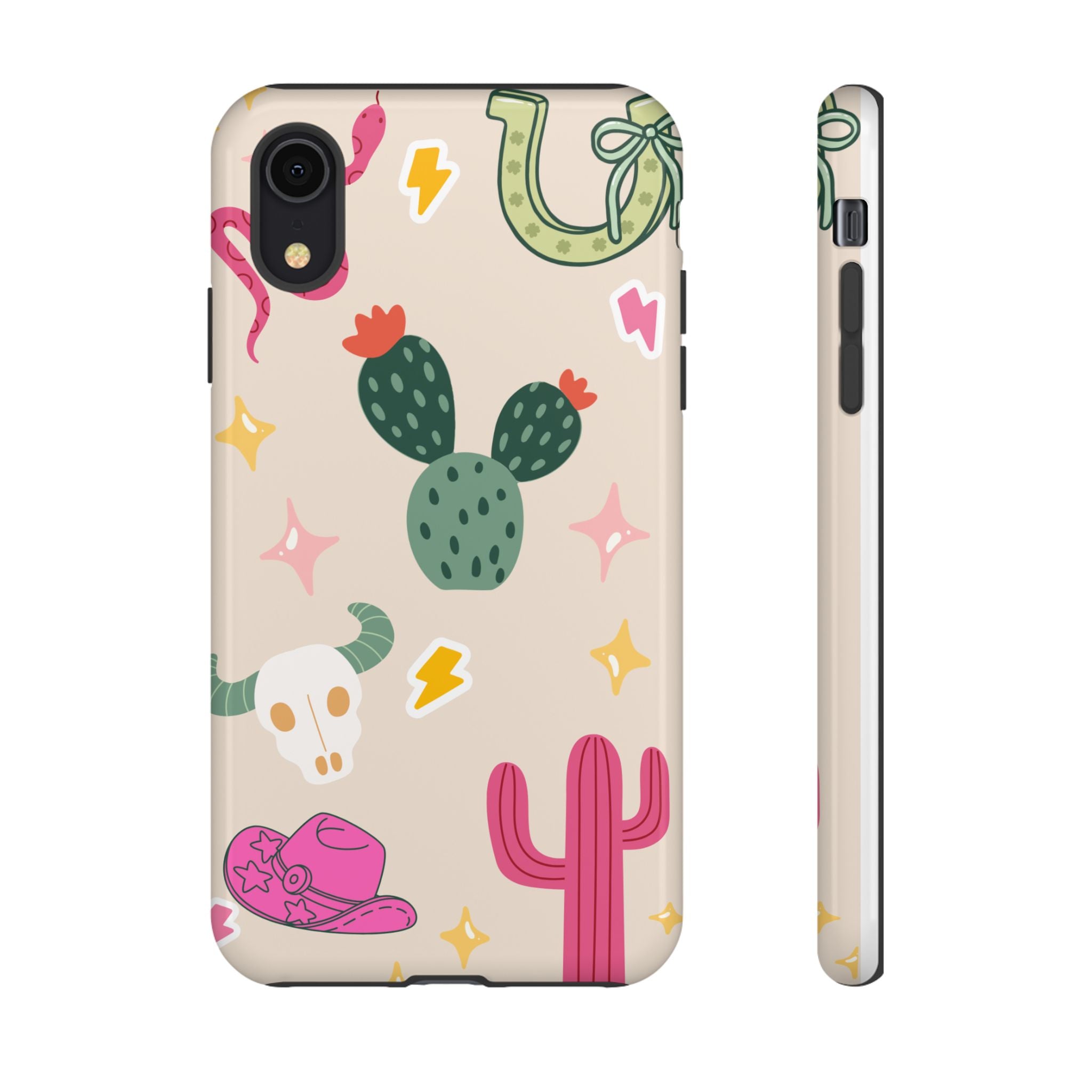 Cactus Cowgirl Phone Case — Cute Western Desert Pattern Tough Case