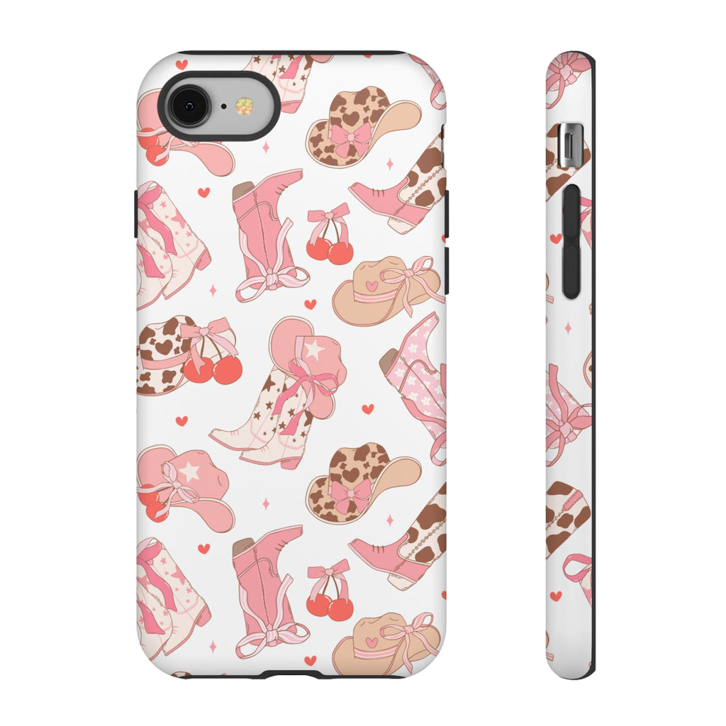 Cowgirl Boots Pink Phone Case — Cute Western Pattern Tough Phone Case
