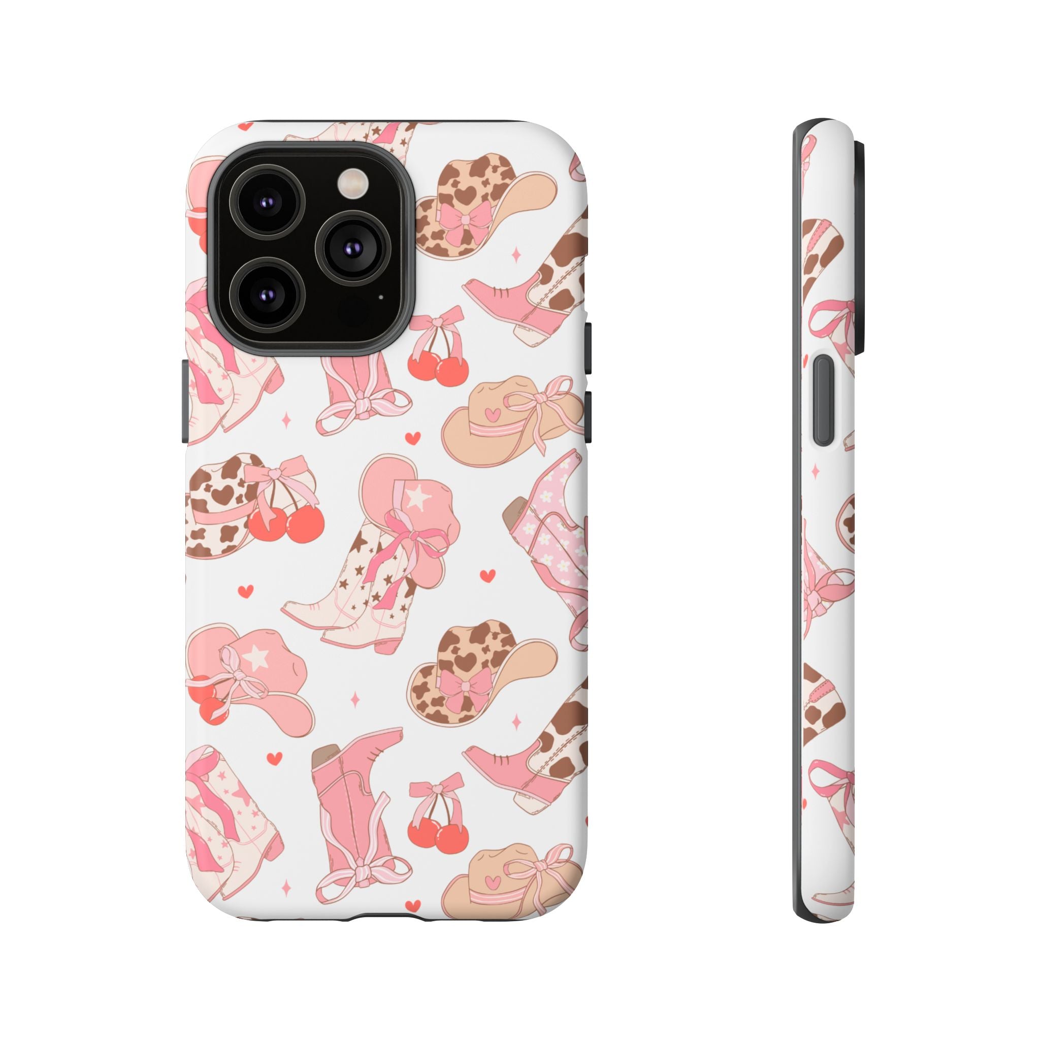 Cowgirl Boots Pink Phone Case — Cute Western Pattern Tough Phone Case