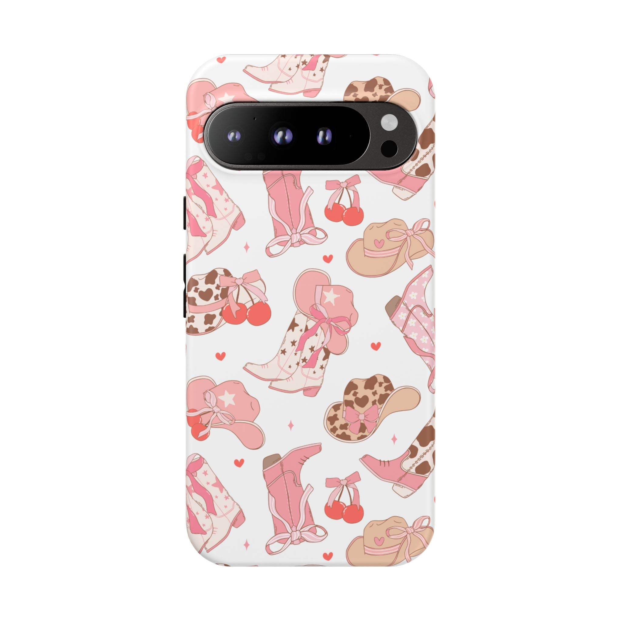 Cowgirl Boots Pink Phone Case — Cute Western Pattern Tough Phone Case