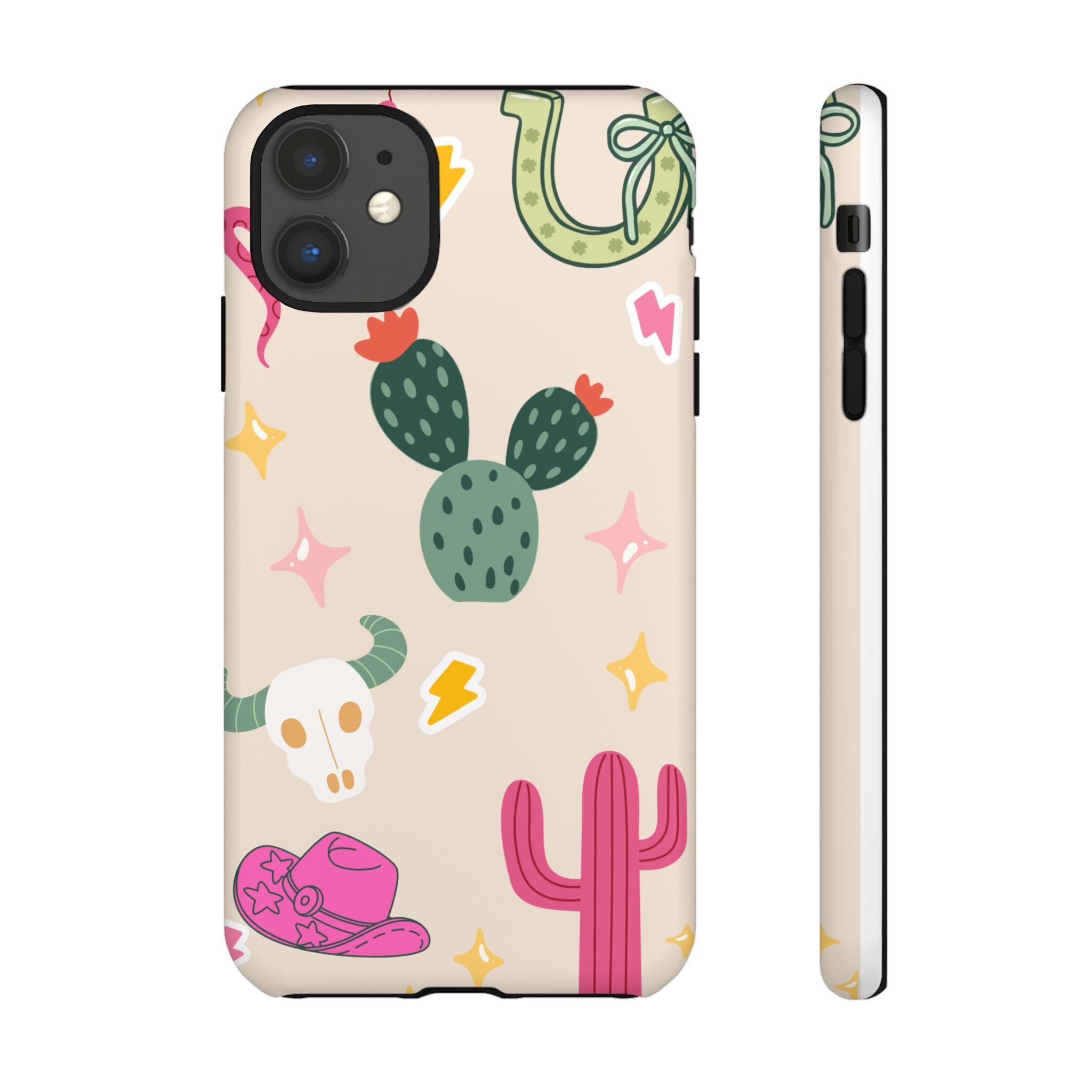 Cactus Cowgirl Phone Case — Cute Western Desert Pattern Tough Case