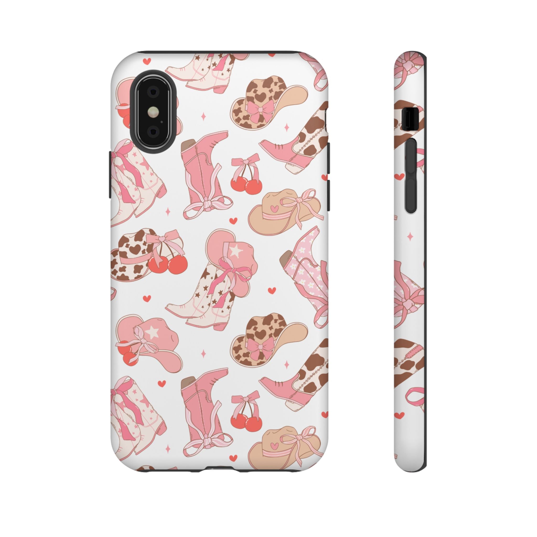 Cowgirl Boots Pink Phone Case — Cute Western Pattern Tough Phone Case