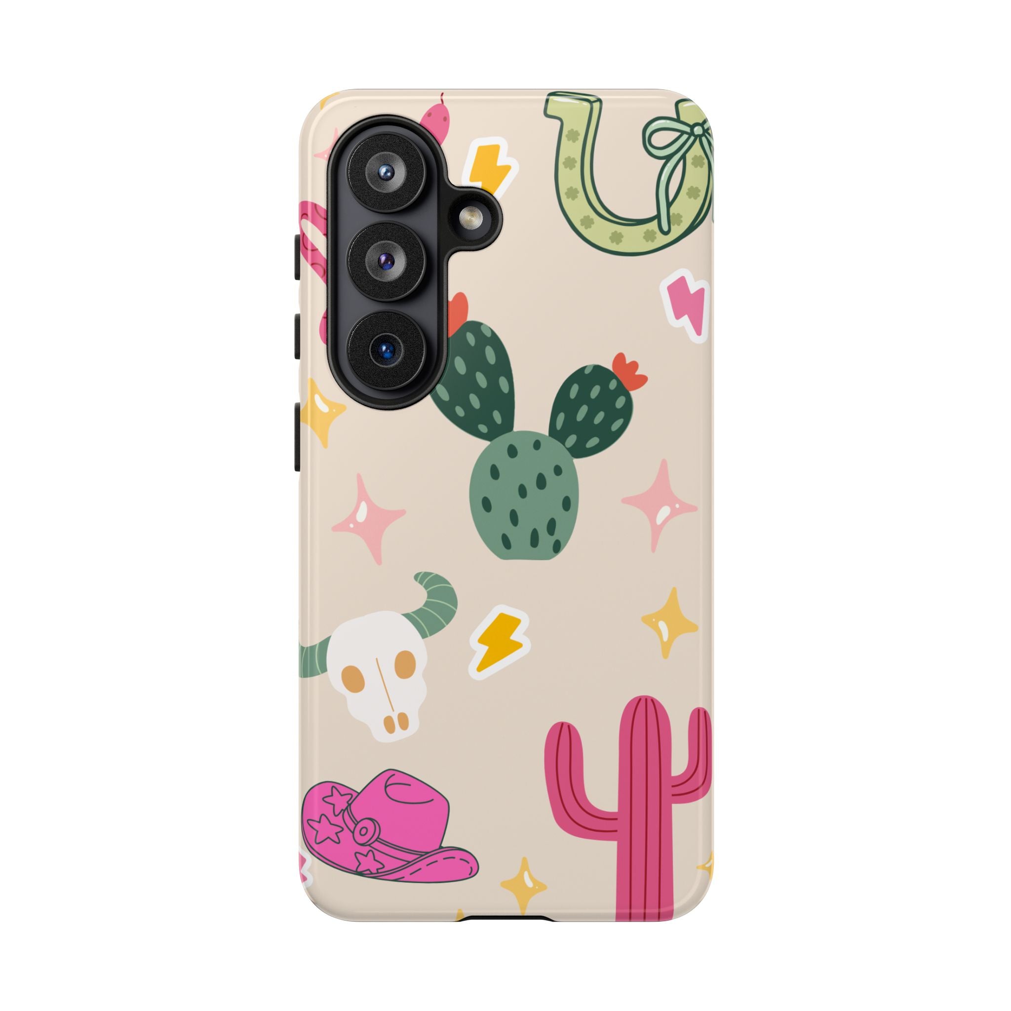 Cactus Cowgirl Phone Case — Cute Western Desert Pattern Tough Case