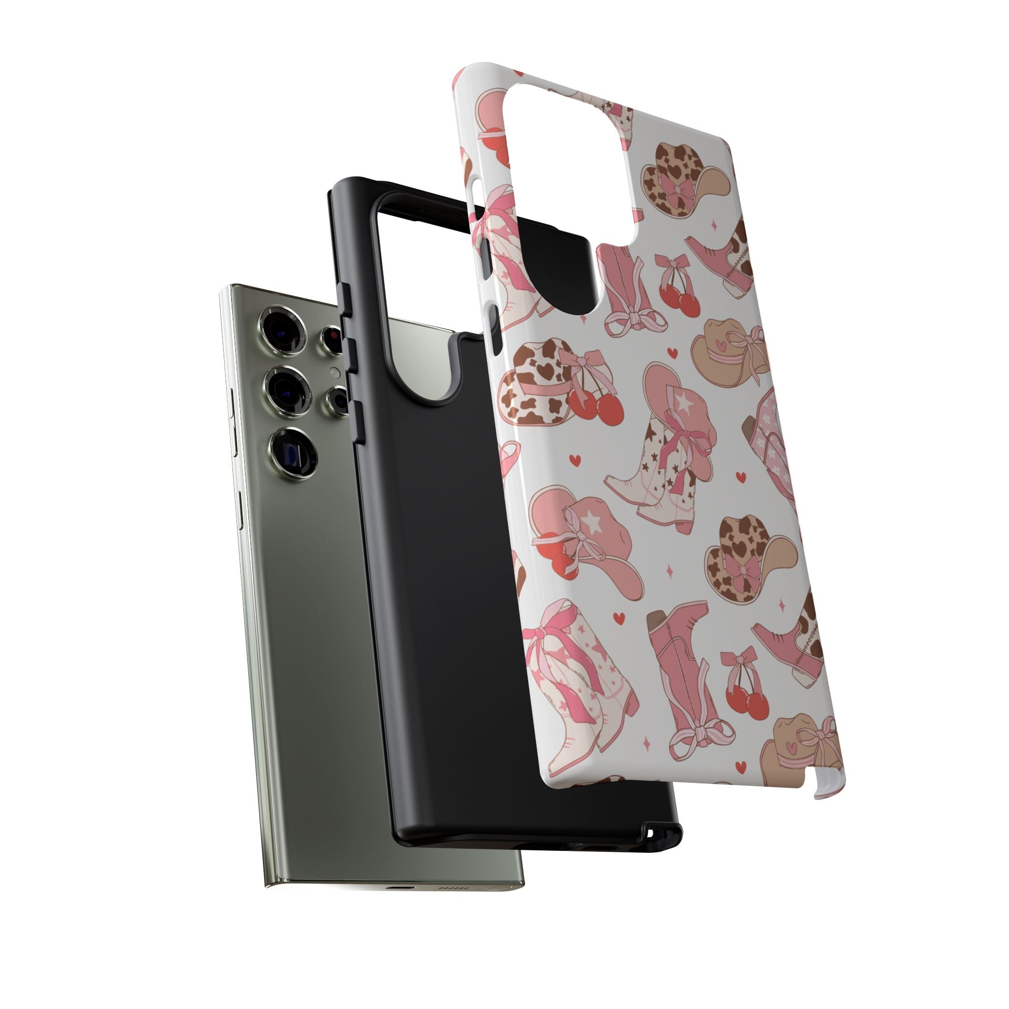 Cowgirl Boots Pink Phone Case — Cute Western Pattern Tough Phone Case