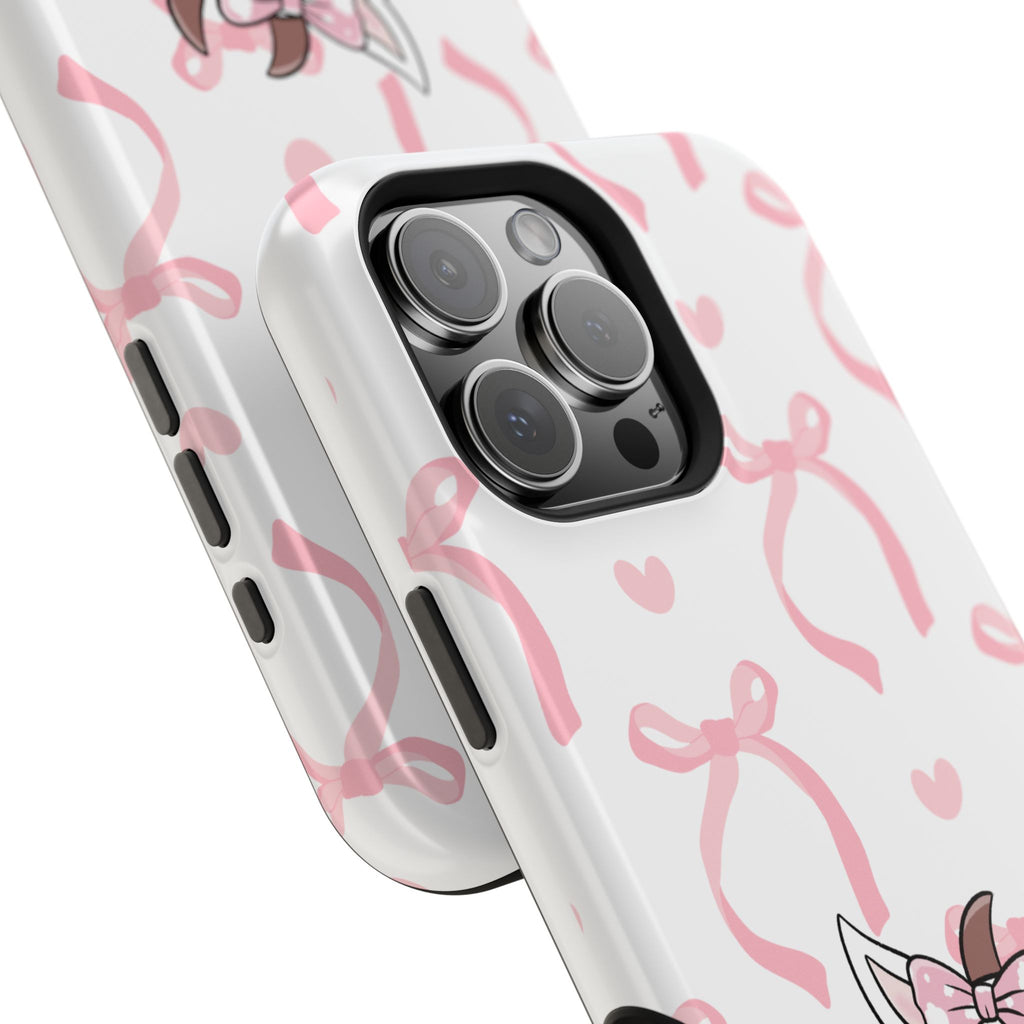 Cute Cow Phone Case — Pink Bows Magnetic Impact-Resistant Case