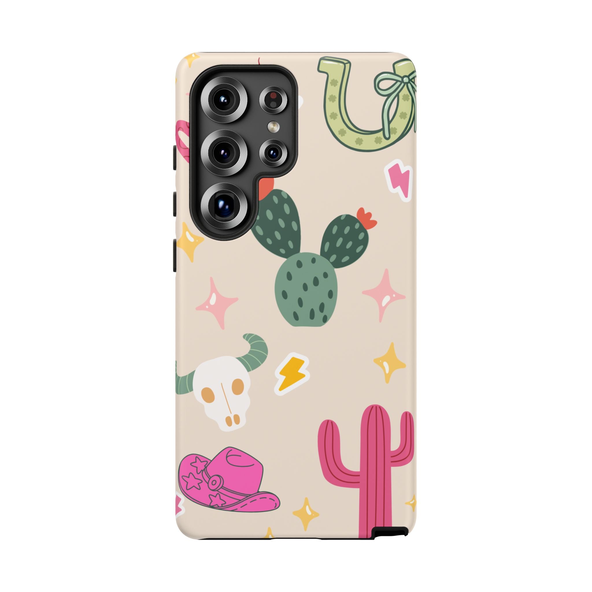 Cactus Cowgirl Phone Case — Cute Western Desert Pattern Tough Case