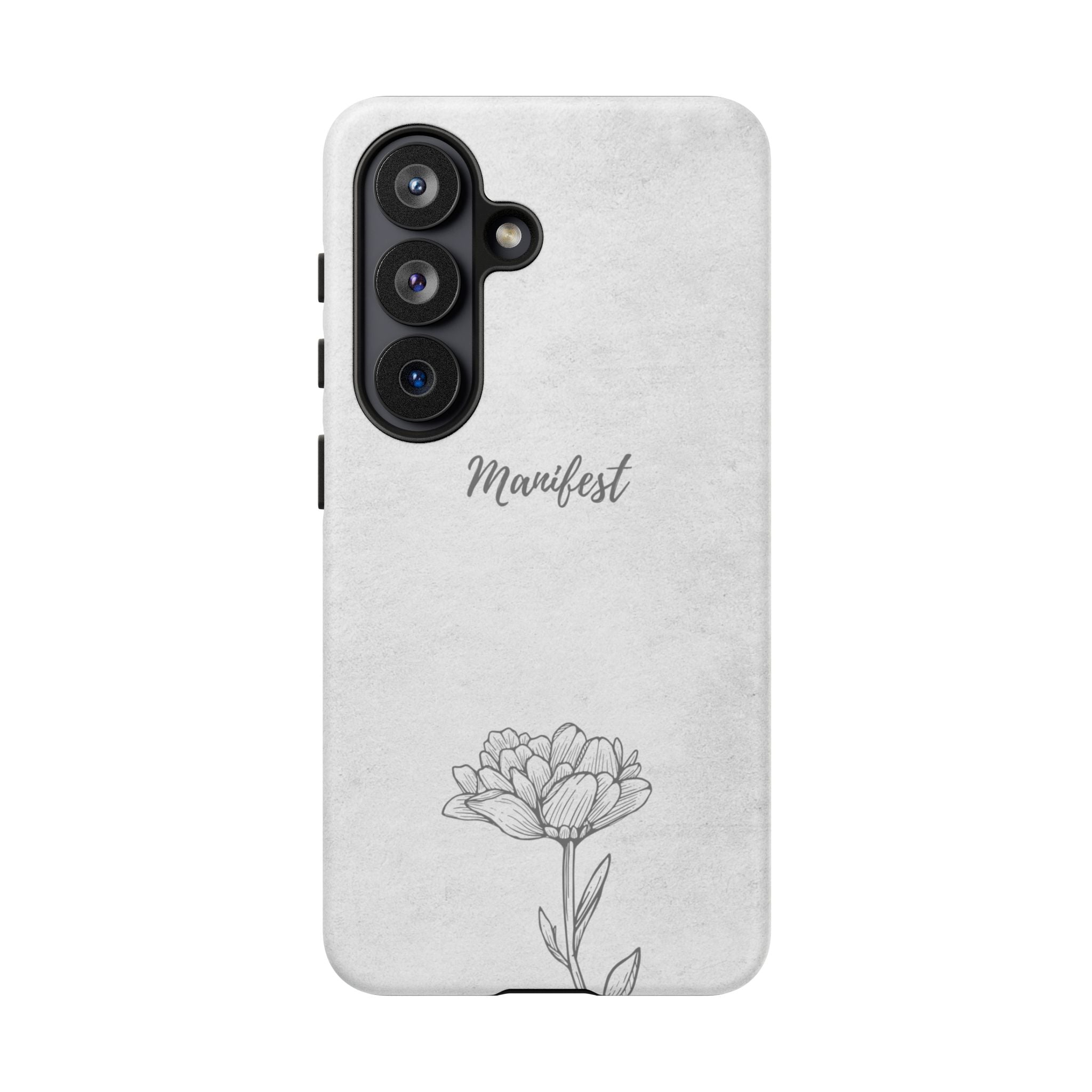 Manifest Flower Phone Case — Minimalist Protective iPhone Cover
