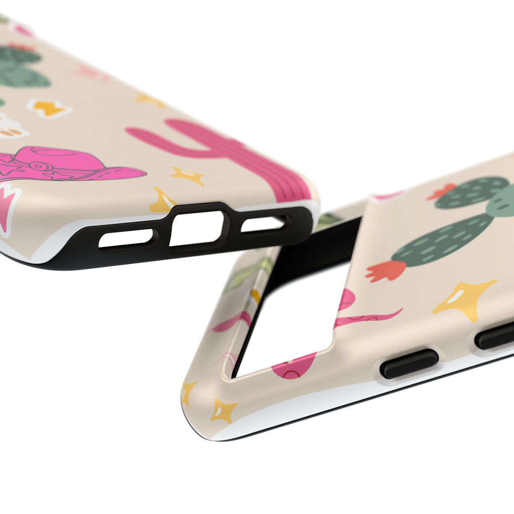 Cactus Cowgirl Phone Case — Cute Western Desert Pattern Tough Case