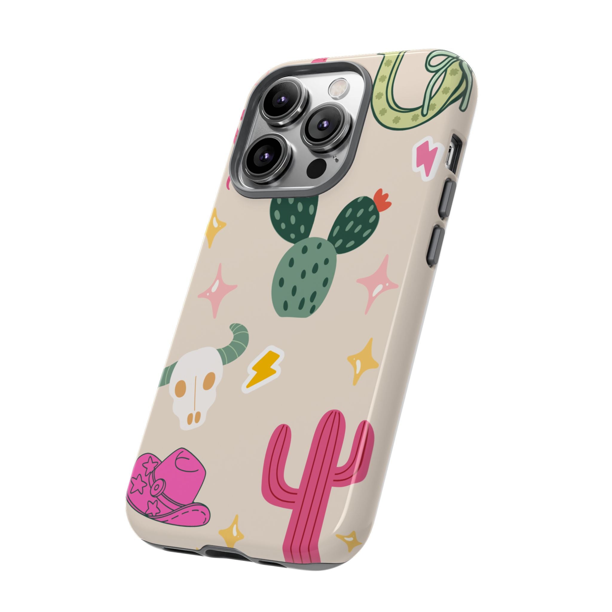 Cactus Cowgirl Phone Case — Cute Western Desert Pattern Tough Case