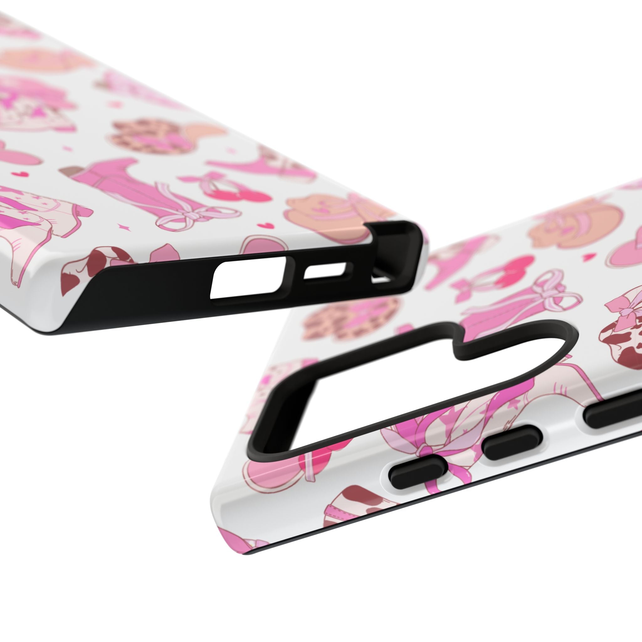 Pink Cowgirl Phone Case - Cute Western Boots & Hats Pattern Tough Case