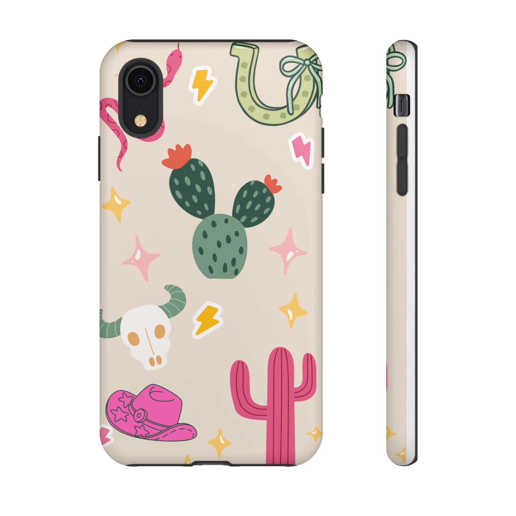 Cactus Cowgirl Phone Case — Cute Western Desert Pattern Tough Case