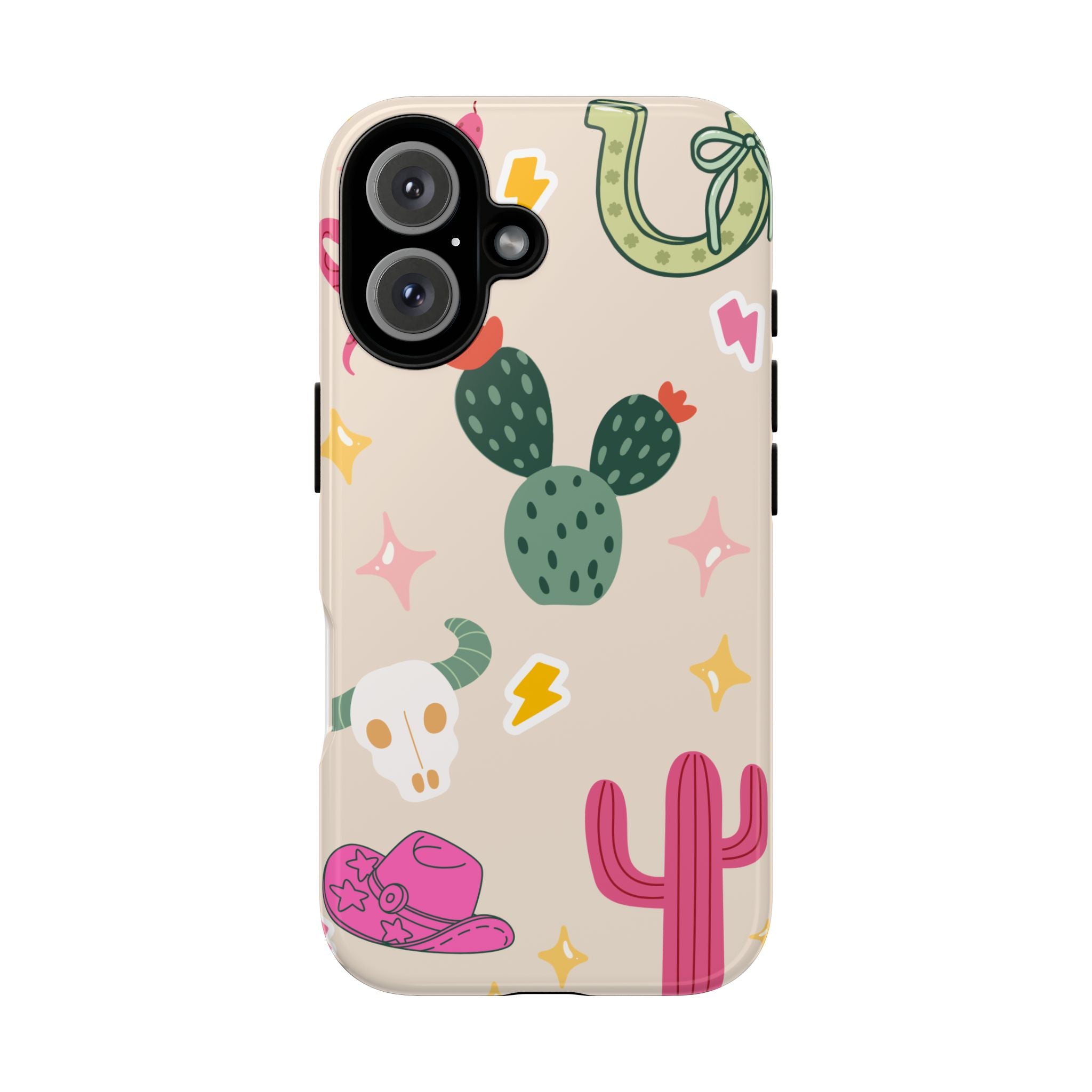 Cactus Cowgirl Phone Case — Cute Western Desert Pattern Tough Case