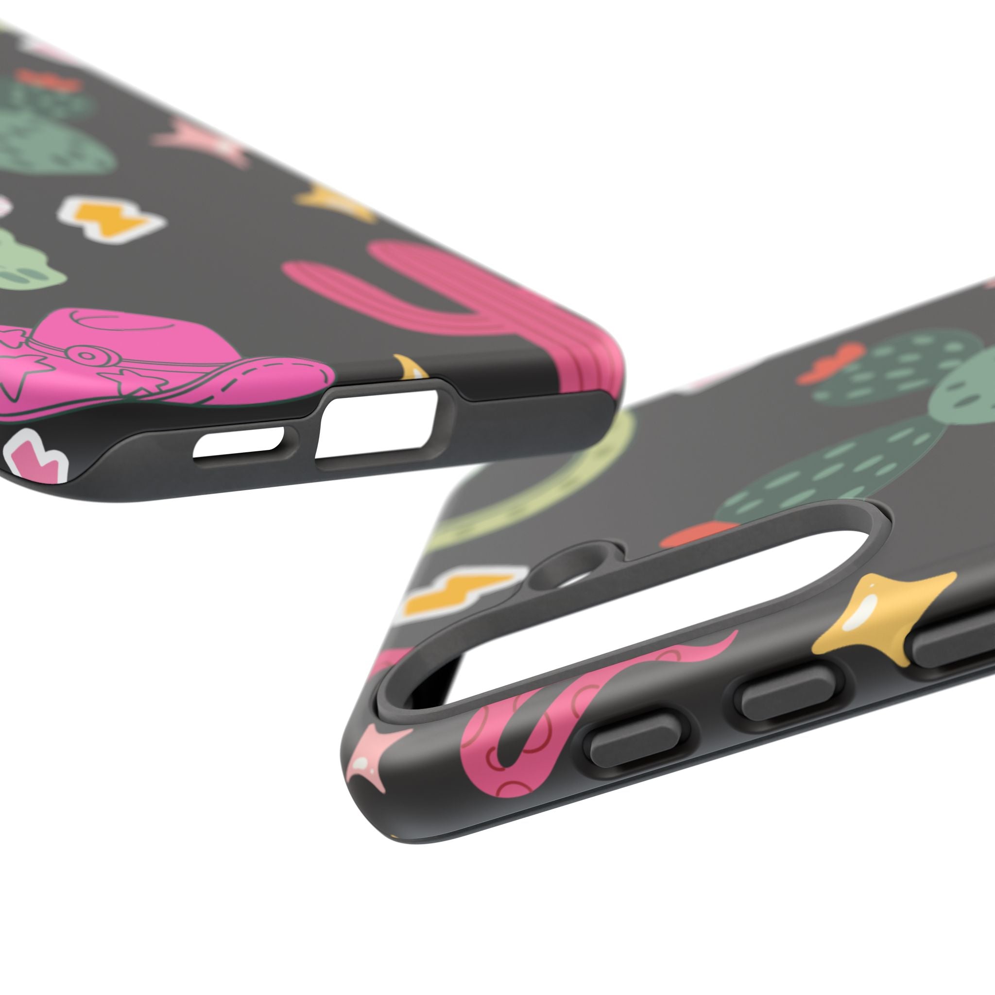 Southwest Desert Icons Tough Phone Case — Cactus, Cowboy & Skull Pattern