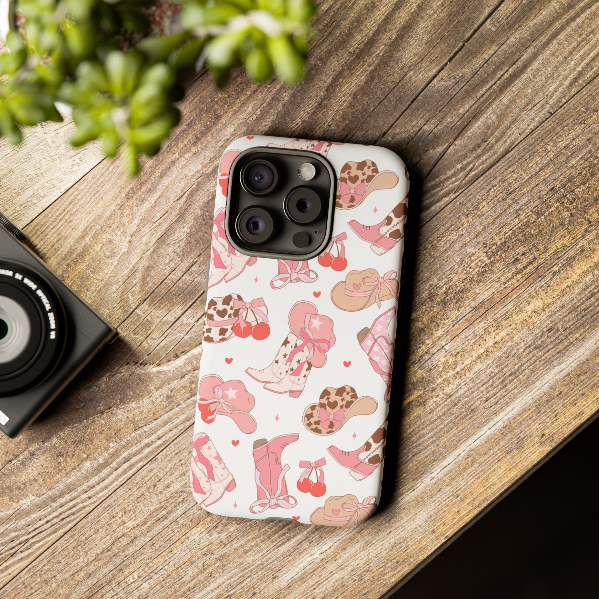 Cowgirl Boots Pink Phone Case — Cute Western Pattern Tough Phone Case