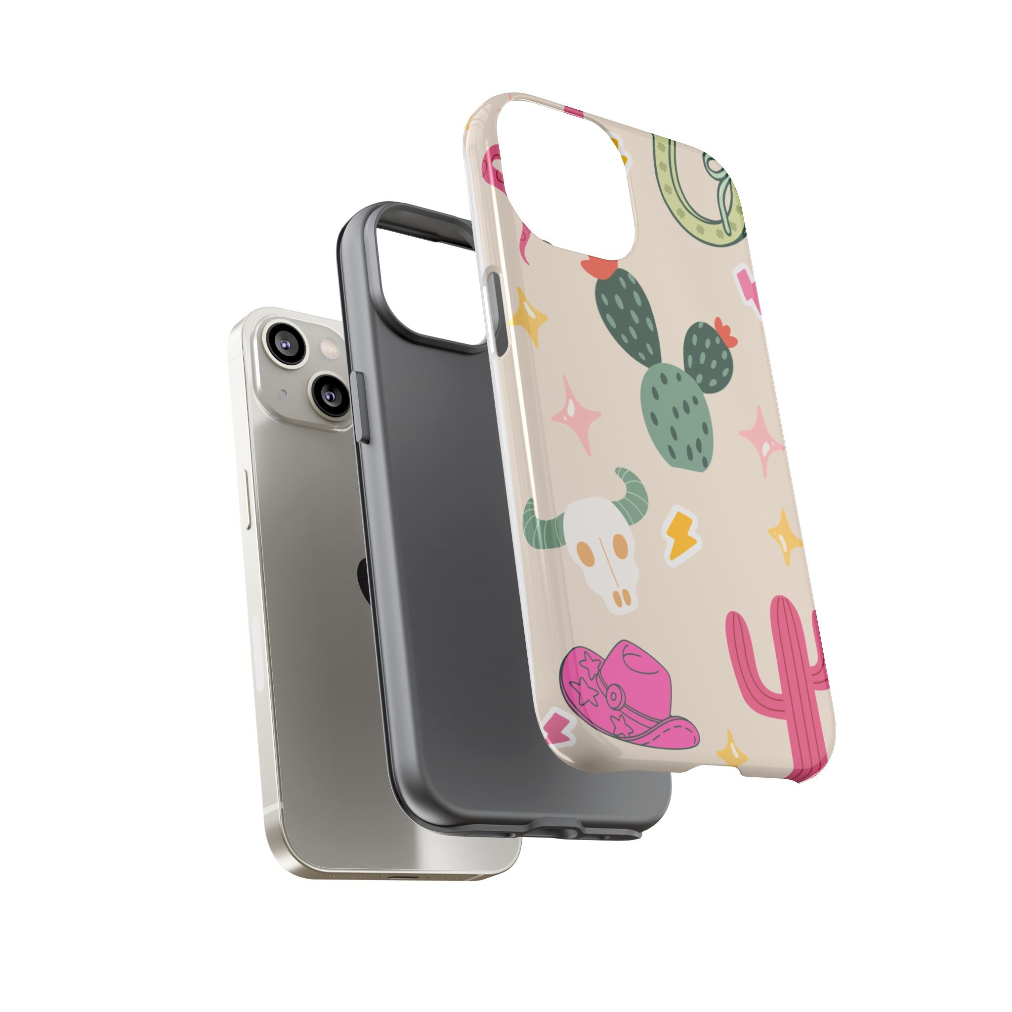 Cactus Cowgirl Phone Case — Cute Western Desert Pattern Tough Case