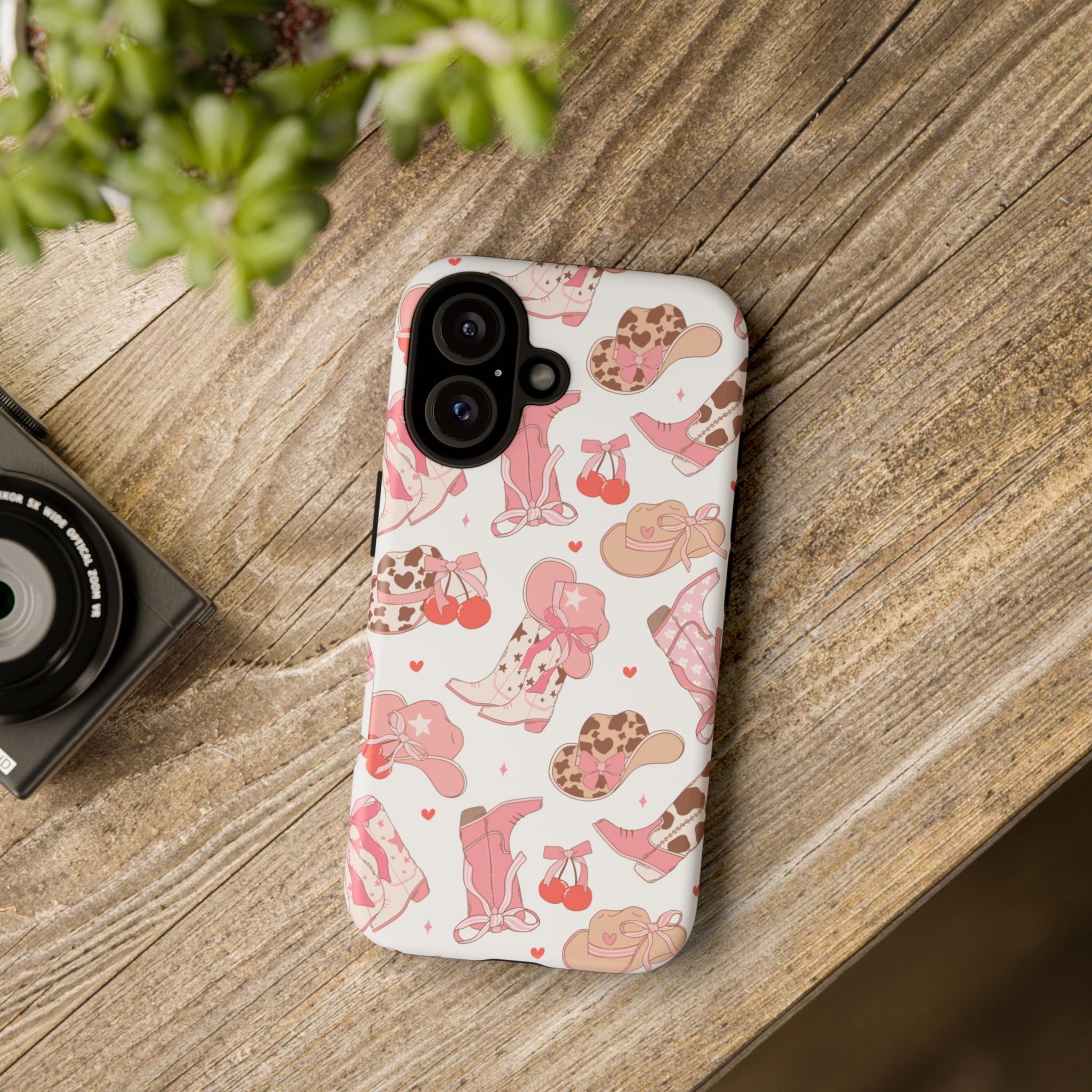 Cowgirl Boots Pink Phone Case — Cute Western Pattern Tough Phone Case