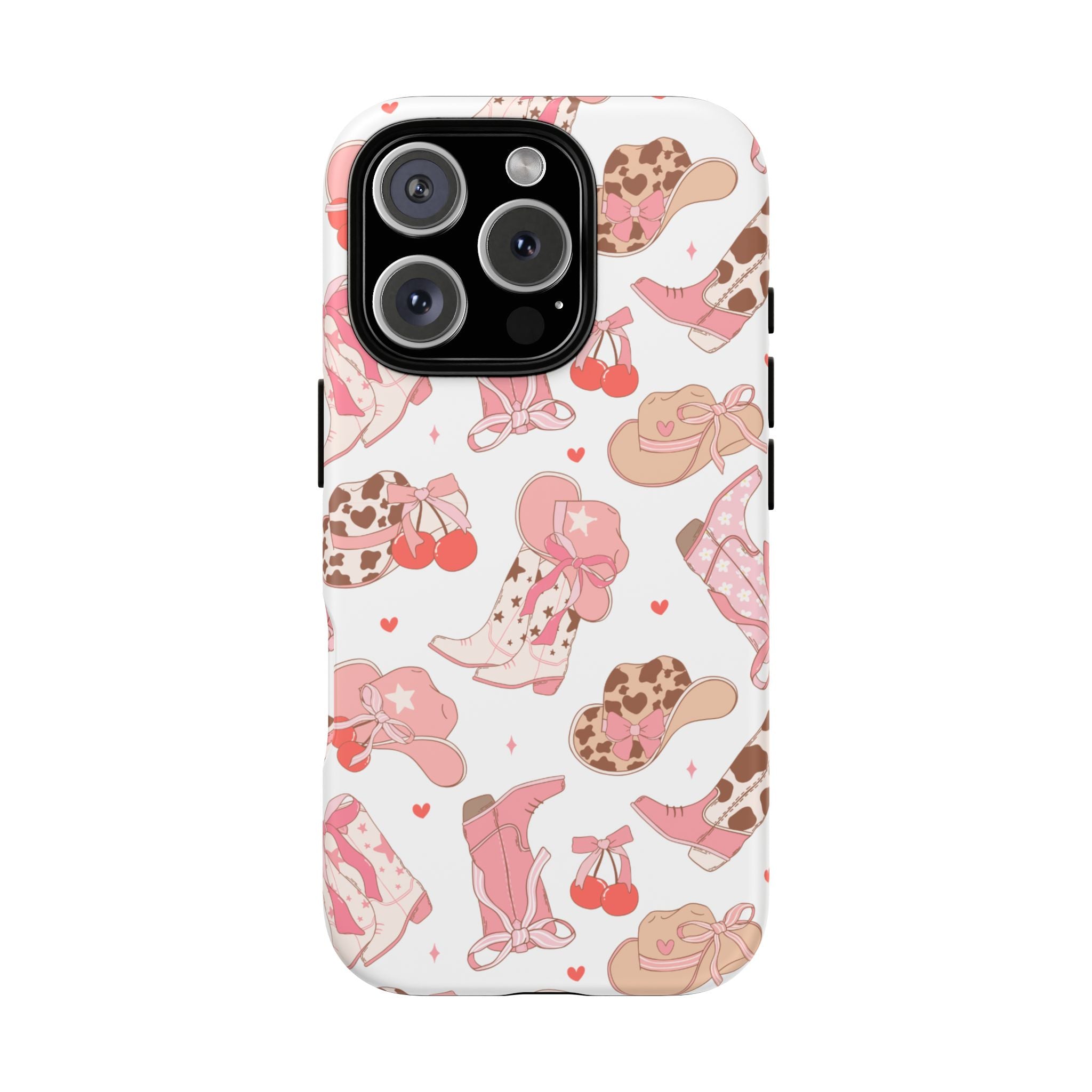 Cowgirl Boots Pink Phone Case — Cute Western Pattern Tough Phone Case