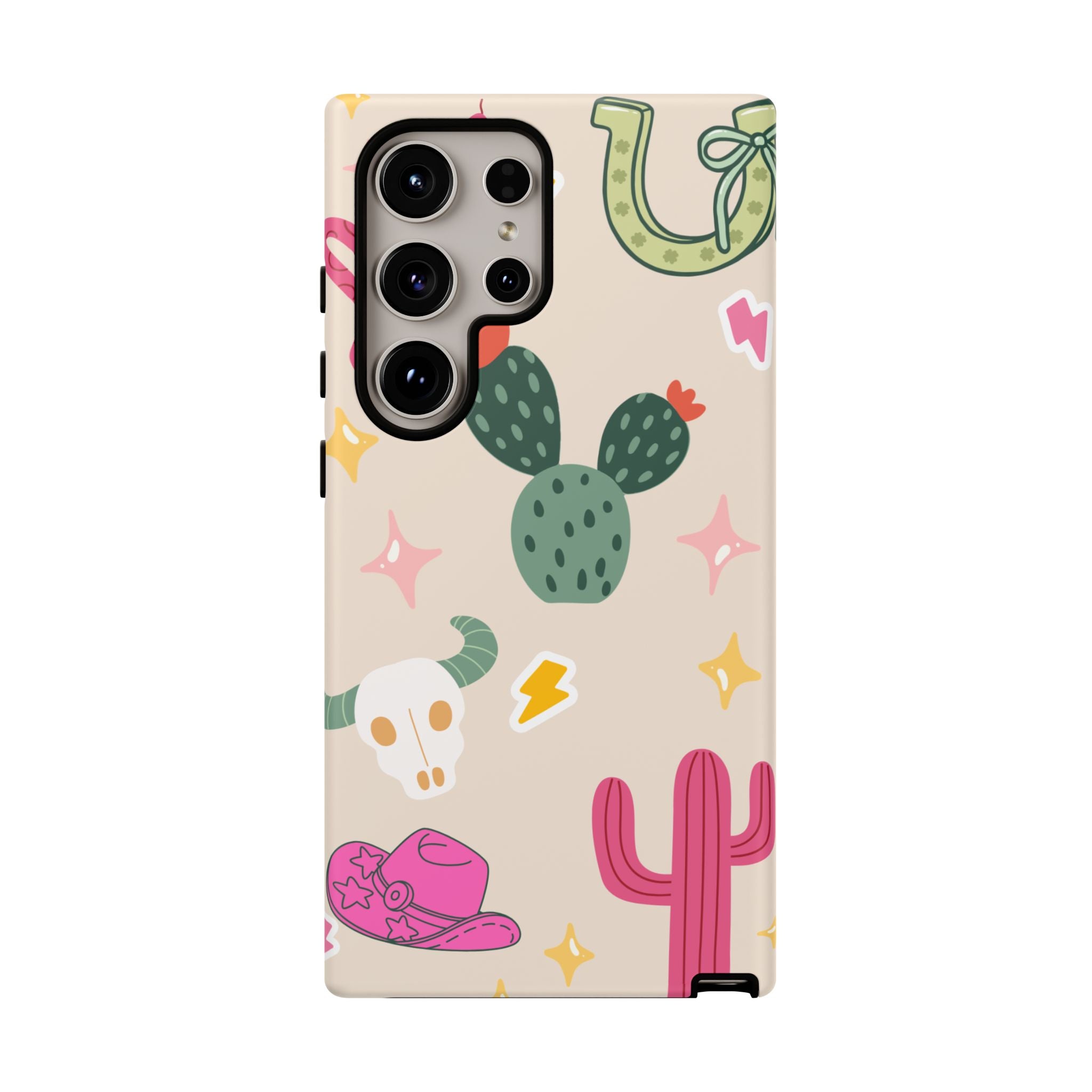 Cactus Cowgirl Phone Case — Cute Western Desert Pattern Tough Case