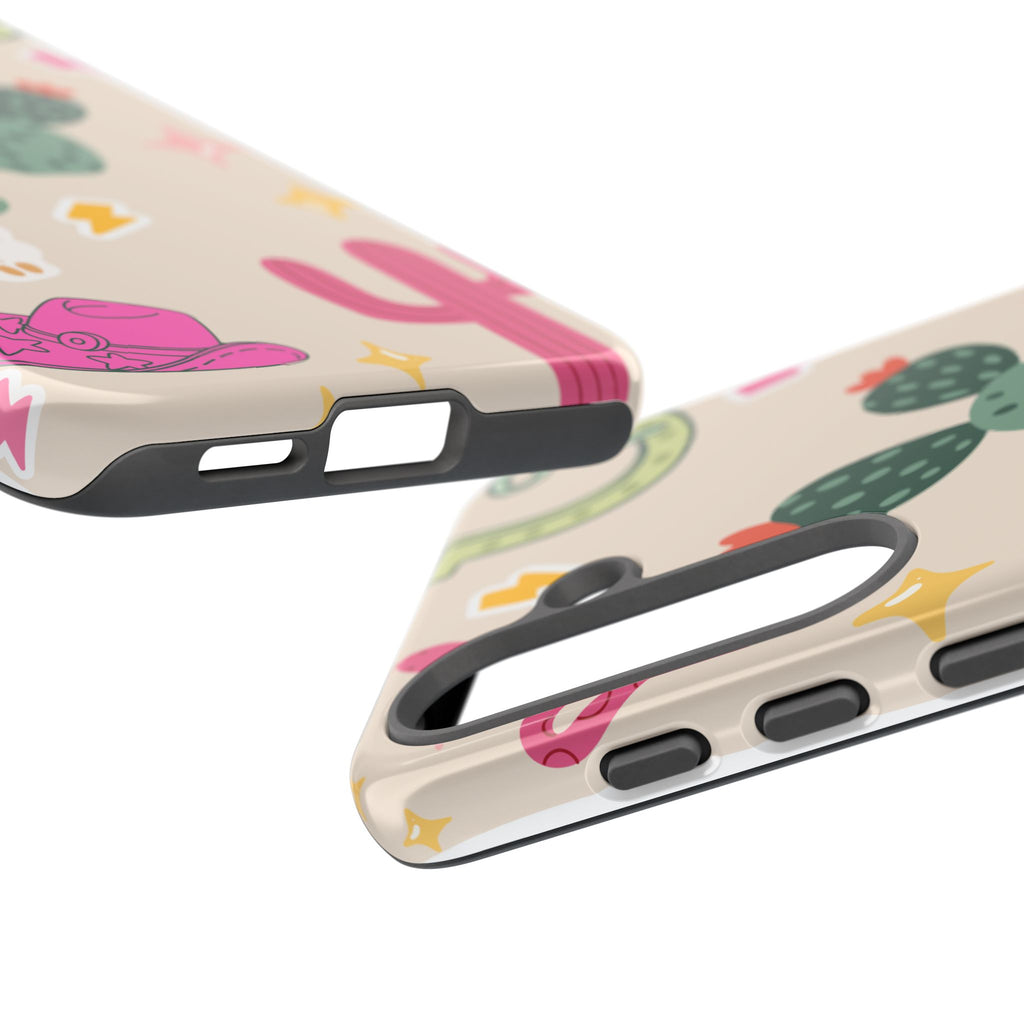 Cactus Cowgirl Phone Case — Cute Western Desert Pattern Tough Case