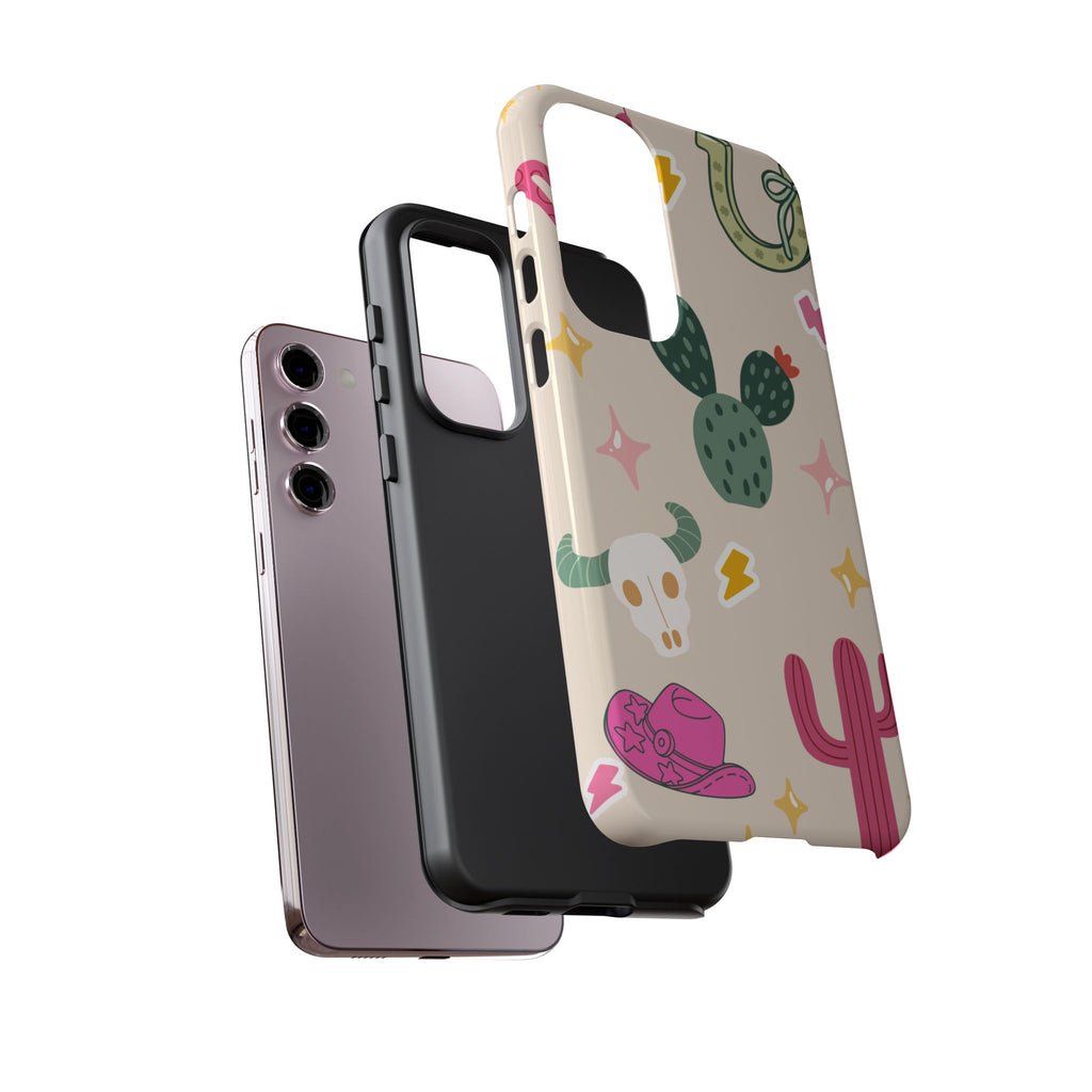 Cactus Cowgirl Phone Case — Cute Western Desert Pattern Tough Case