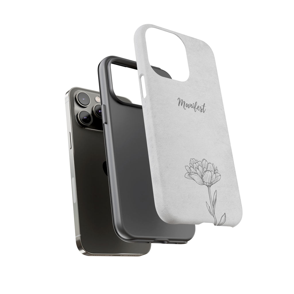 Manifest Flower Phone Case — Minimalist Protective iPhone Cover