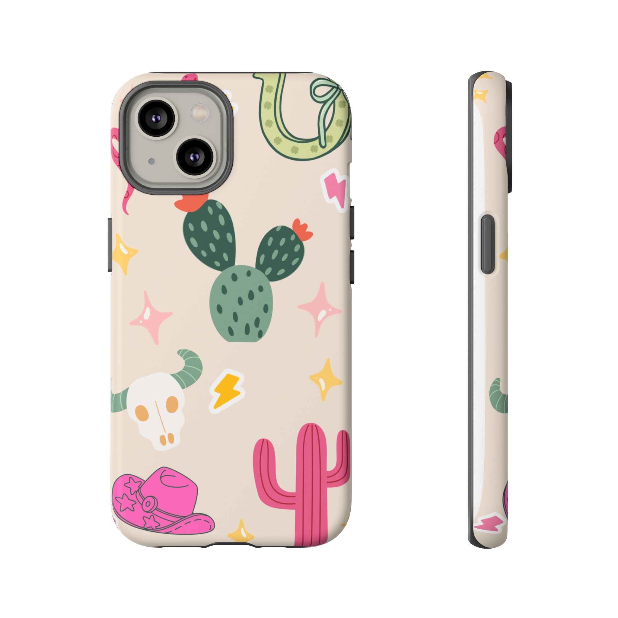 Cactus Cowgirl Phone Case — Cute Western Desert Pattern Tough Case