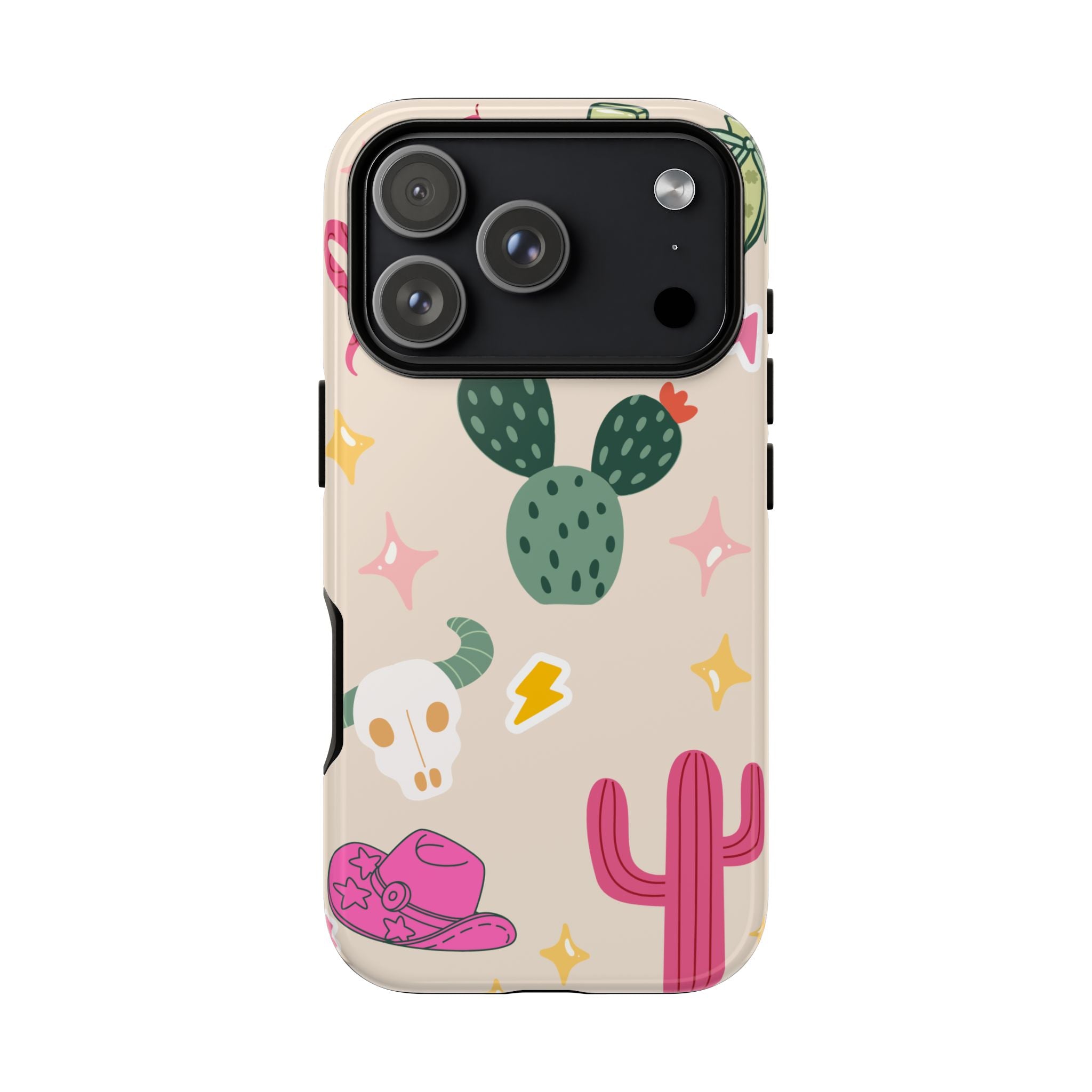 Cactus Cowgirl Phone Case — Cute Western Desert Pattern Tough Case