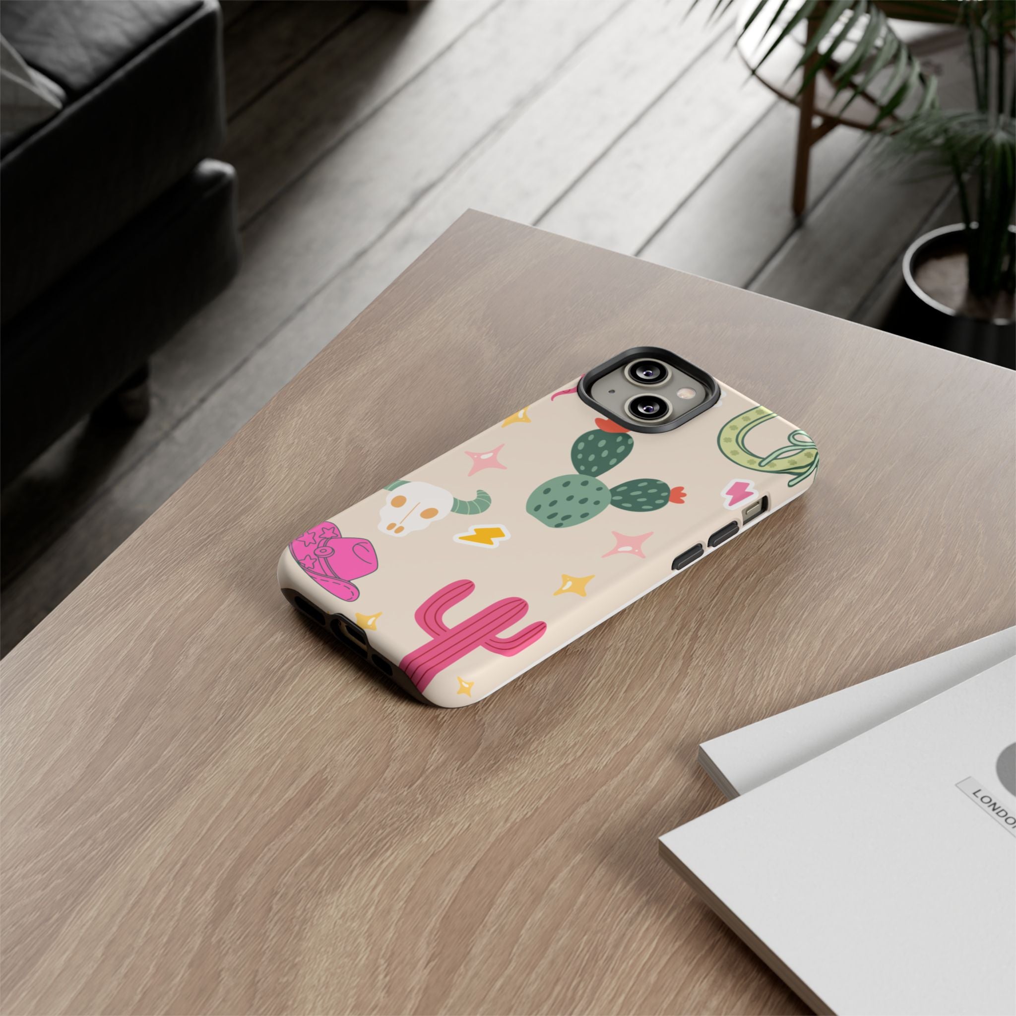 Cactus Cowgirl Phone Case — Cute Western Desert Pattern Tough Case