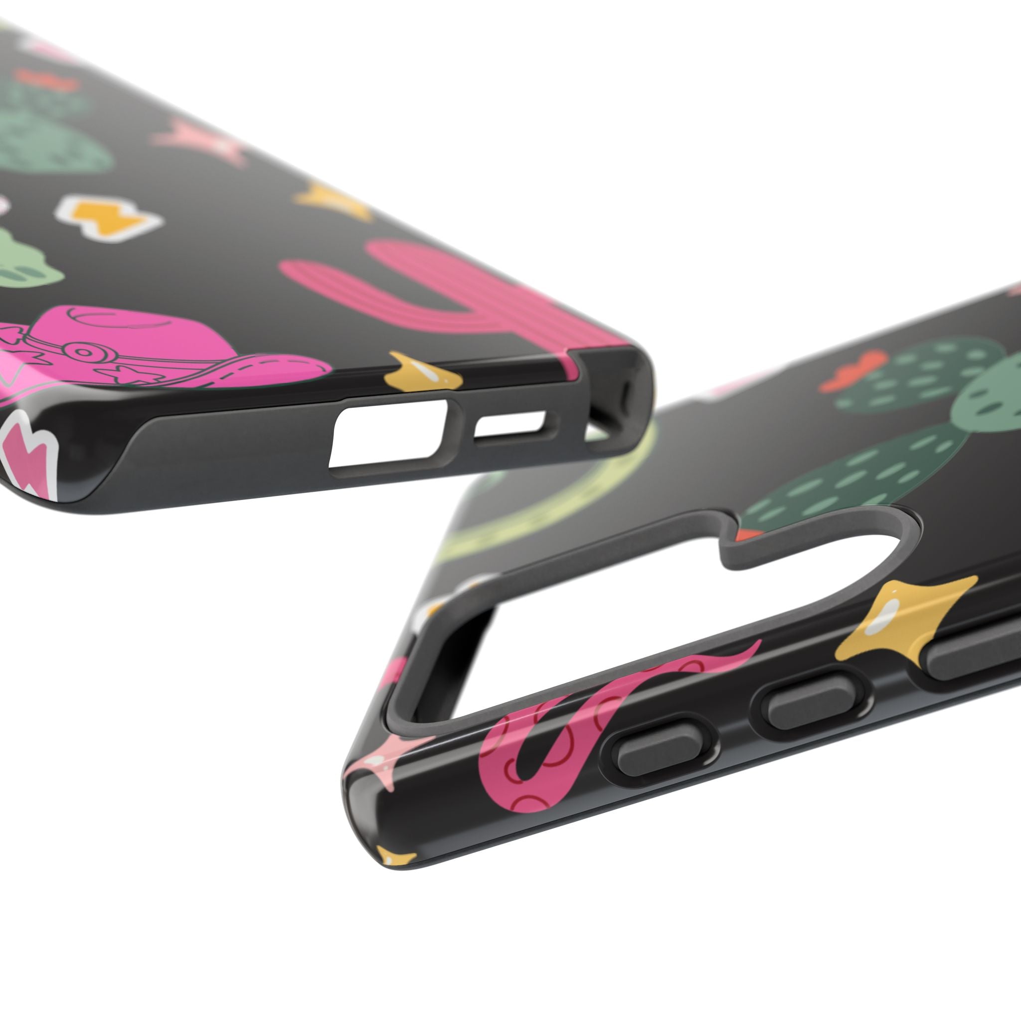 Southwest Desert Icons Tough Phone Case — Cactus, Cowboy & Skull Pattern