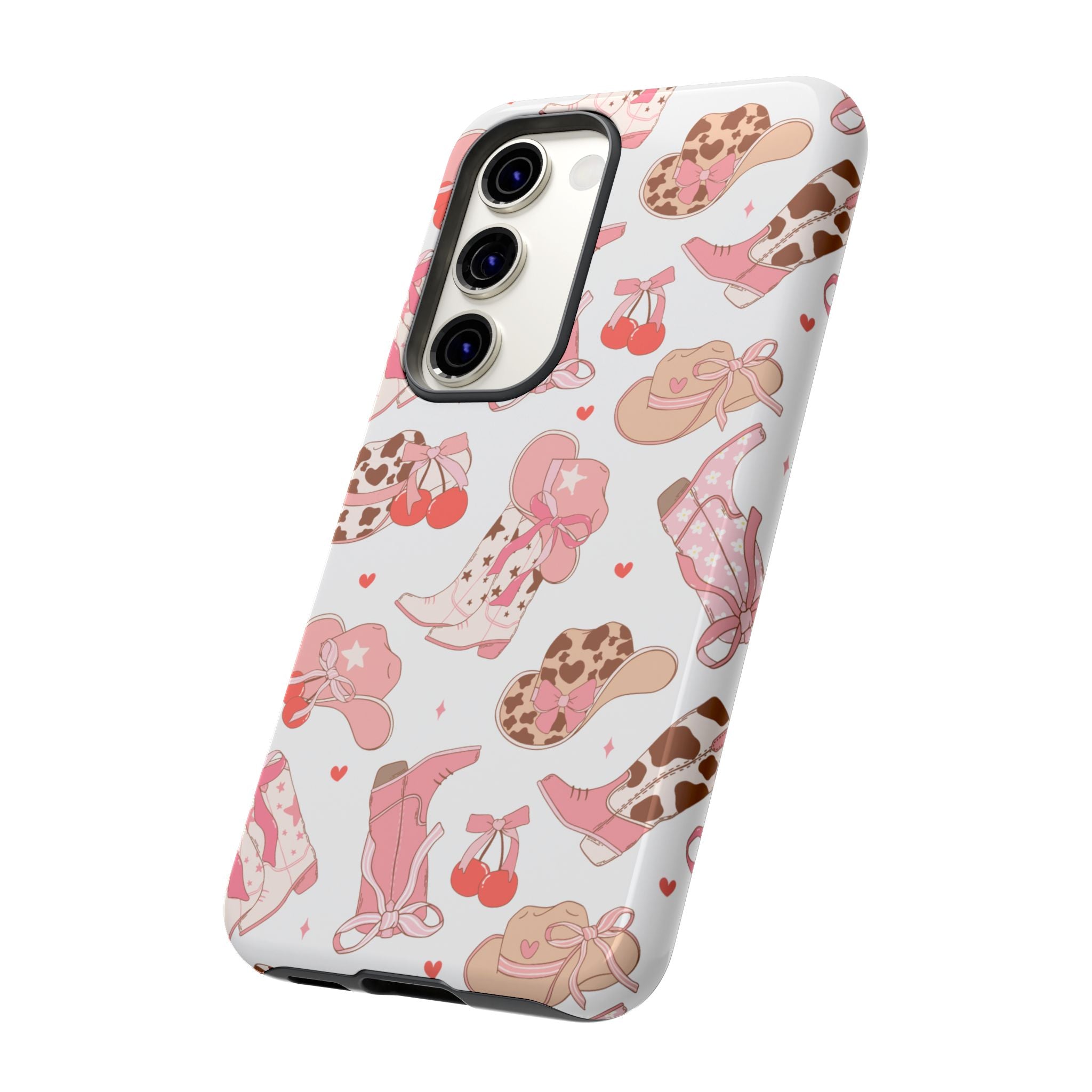 Cowgirl Boots Pink Phone Case — Cute Western Pattern Tough Phone Case