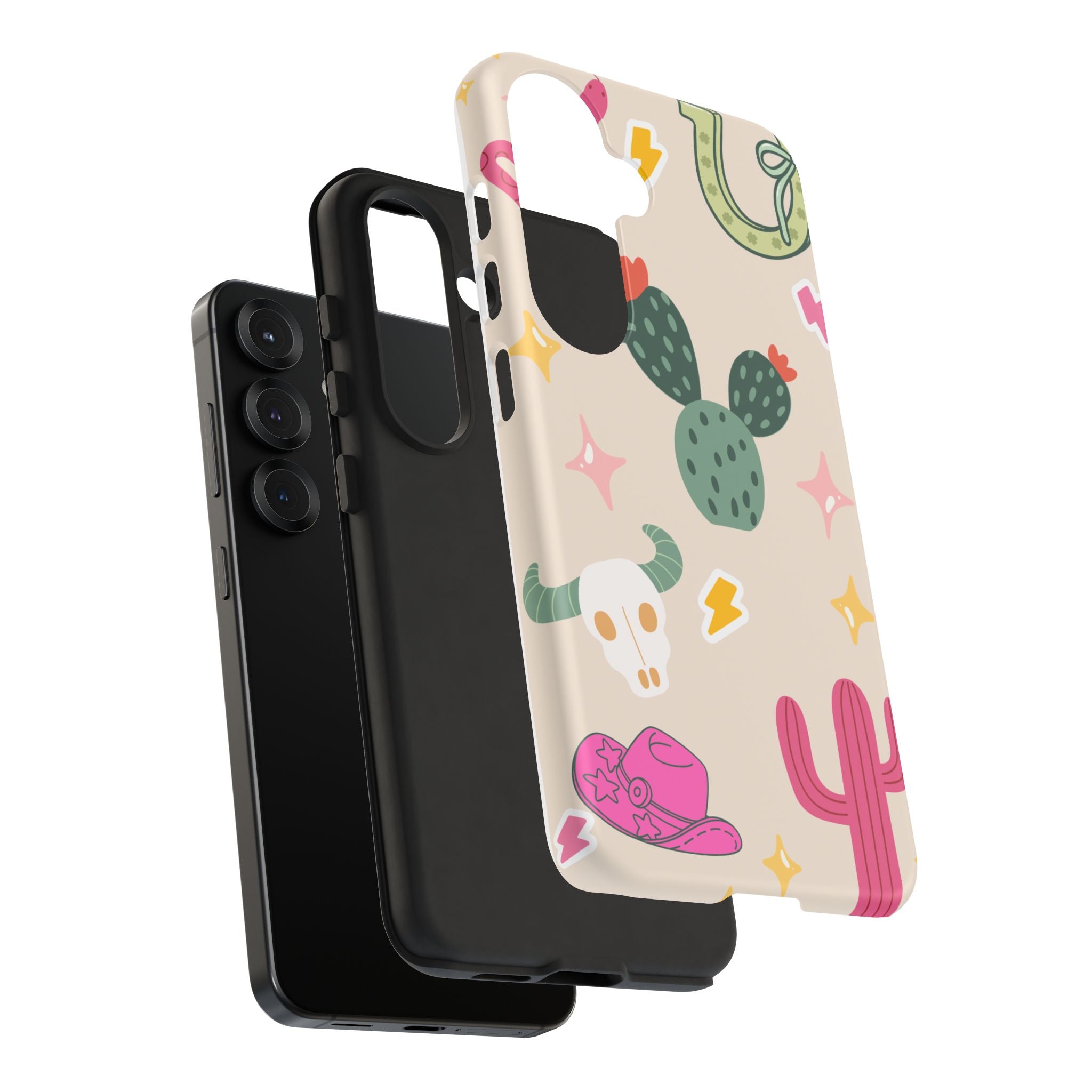 Cactus Cowgirl Phone Case — Cute Western Desert Pattern Tough Case