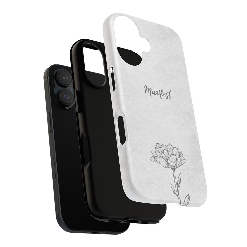 Manifest Flower Phone Case — Minimalist Protective iPhone Cover