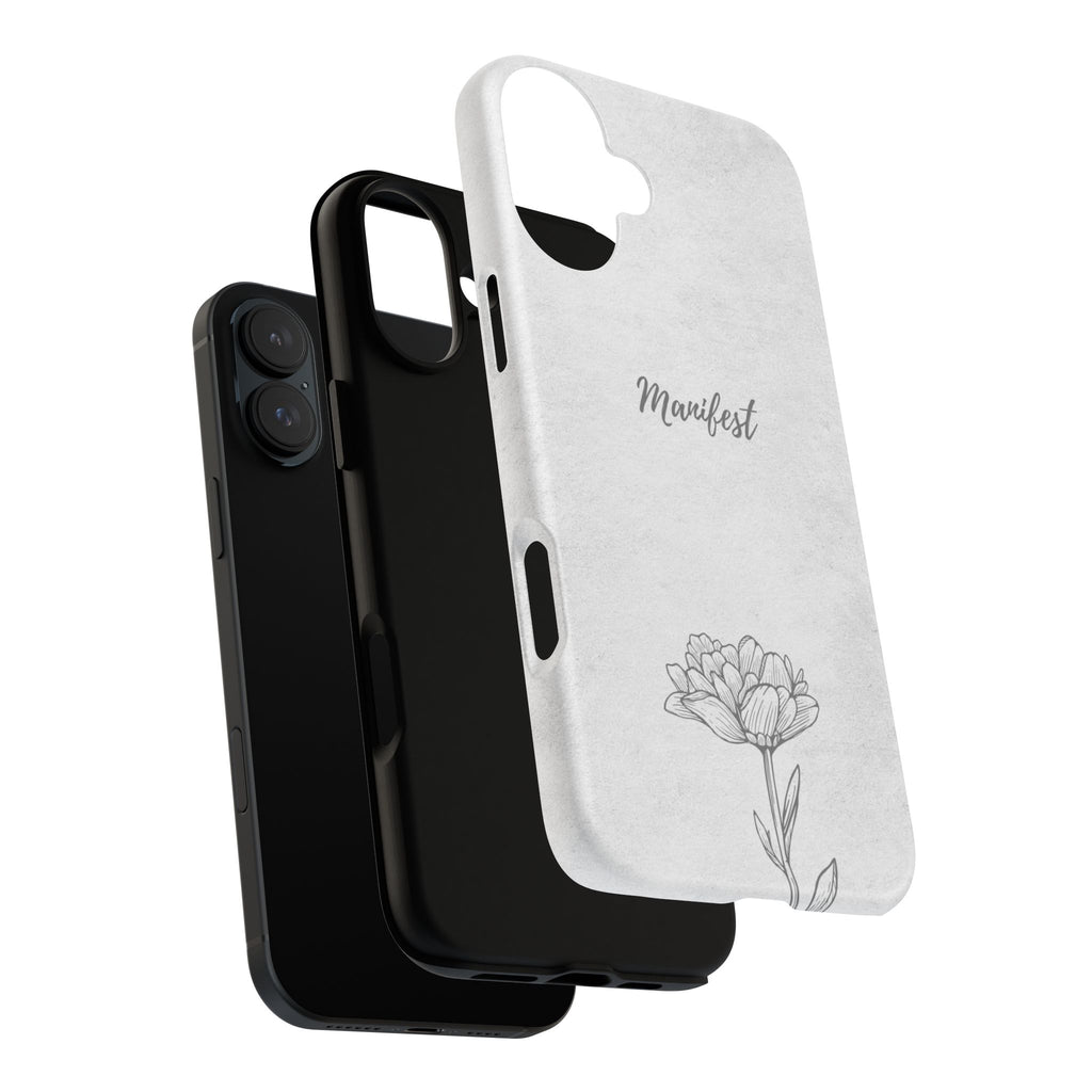 Manifest Flower Phone Case — Minimalist Protective iPhone Cover