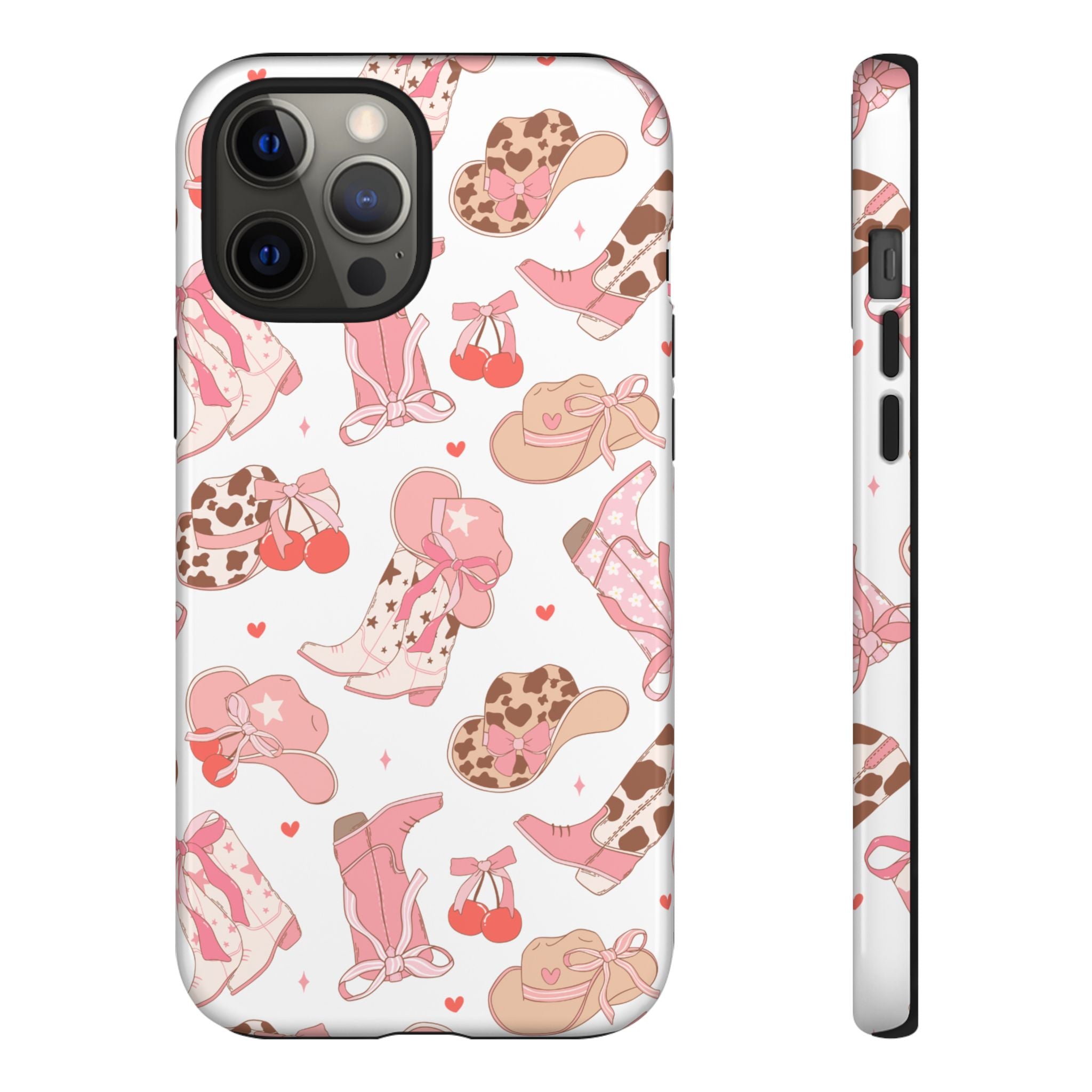 Cowgirl Boots Pink Phone Case — Cute Western Pattern Tough Phone Case