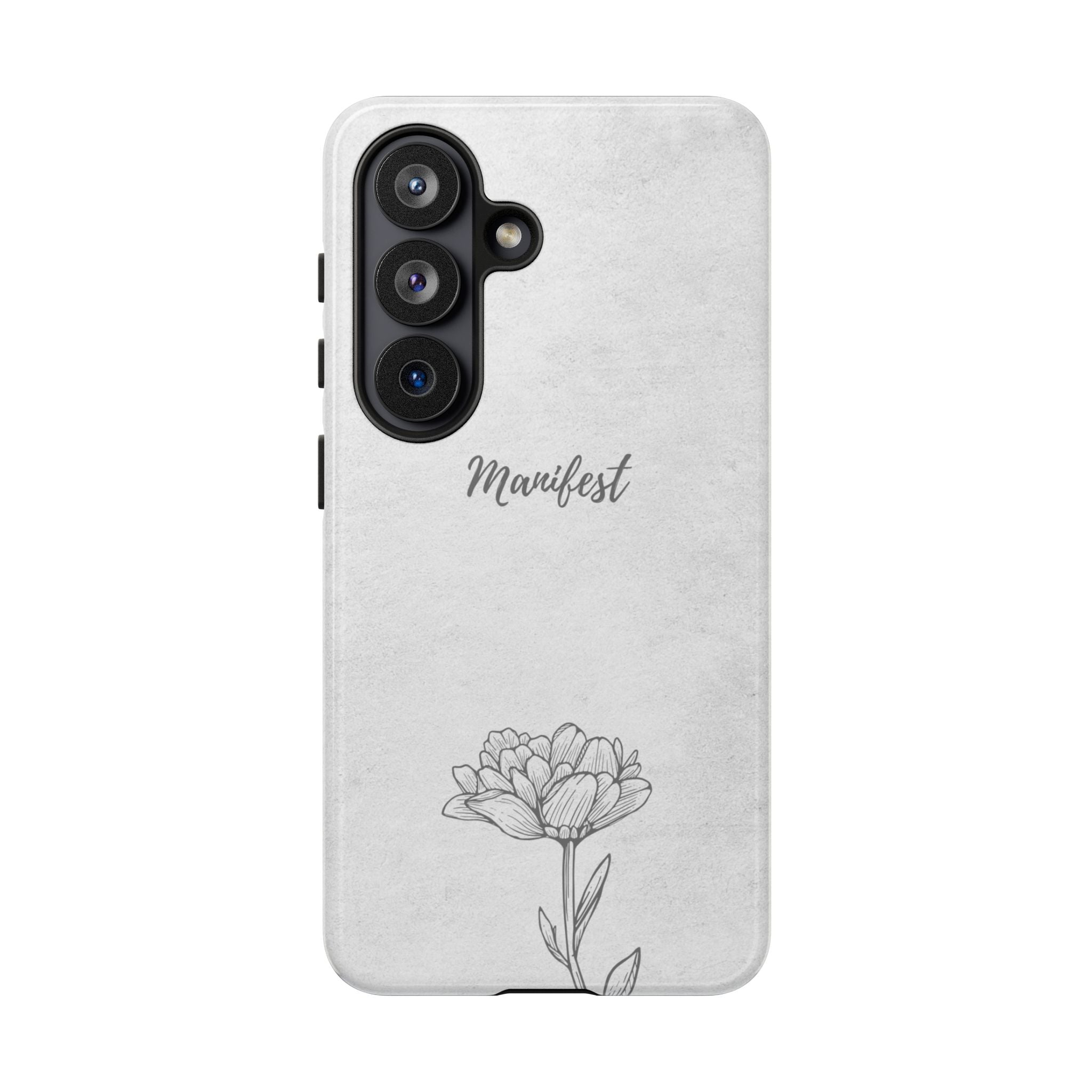 Manifest Flower Phone Case — Minimalist Protective iPhone Cover