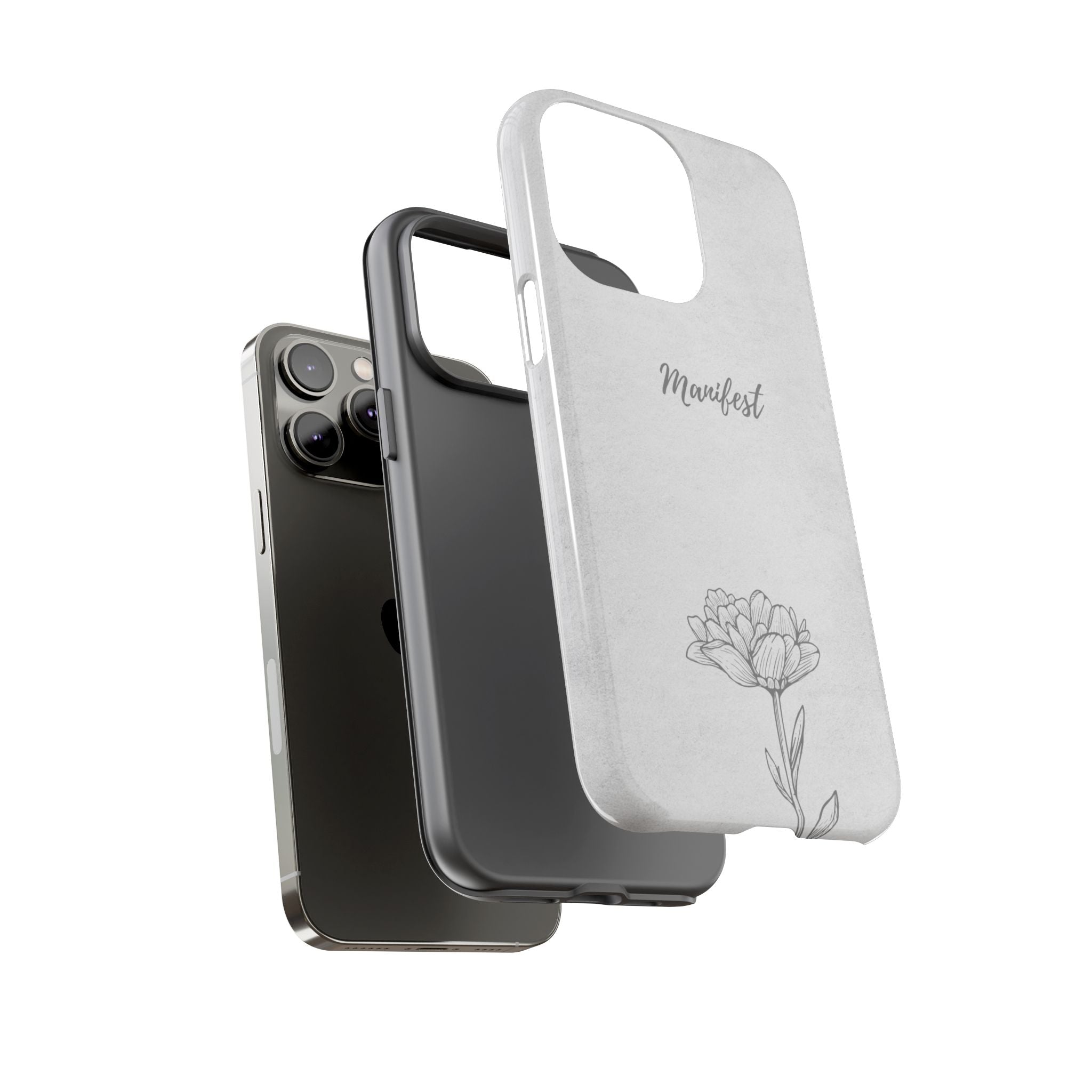 Manifest Flower Phone Case — Minimalist Protective iPhone Cover