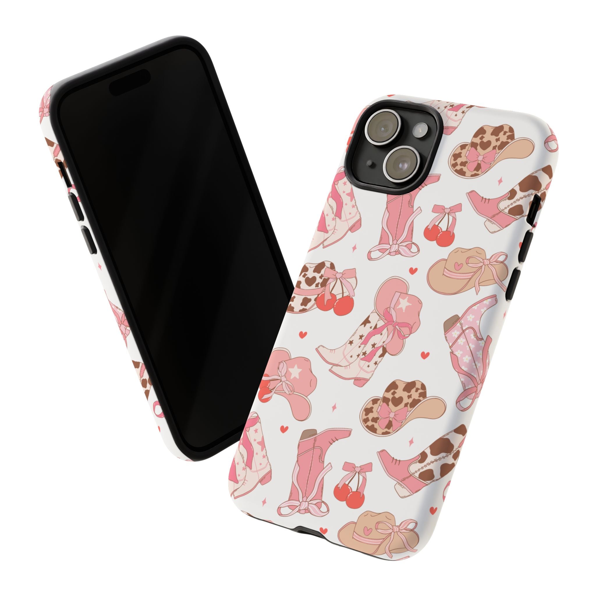 Cowgirl Boots Pink Phone Case — Cute Western Pattern Tough Phone Case