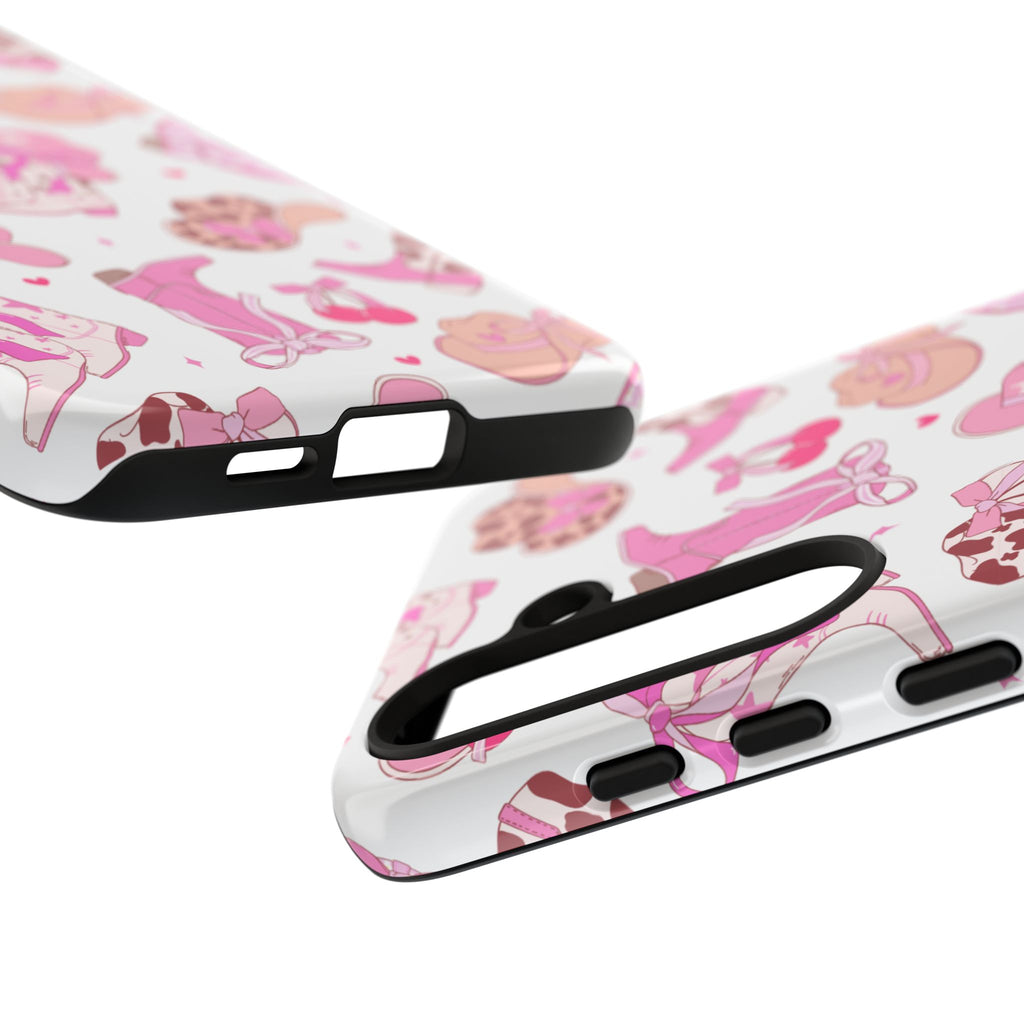 Pink Cowgirl Phone Case - Cute Western Boots & Hats Pattern Tough Case
