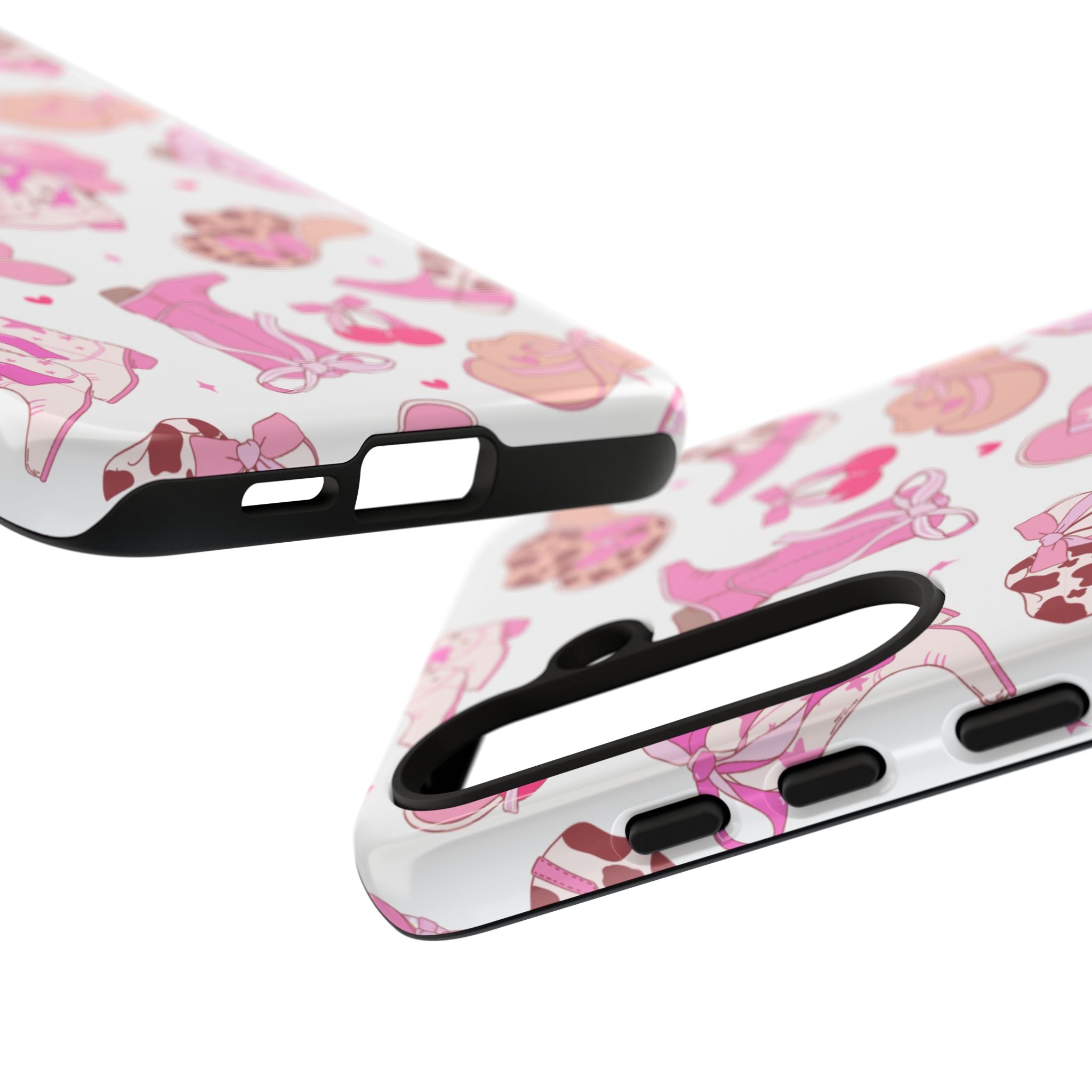 Pink Cowgirl Phone Case - Cute Western Boots & Hats Pattern Tough Case