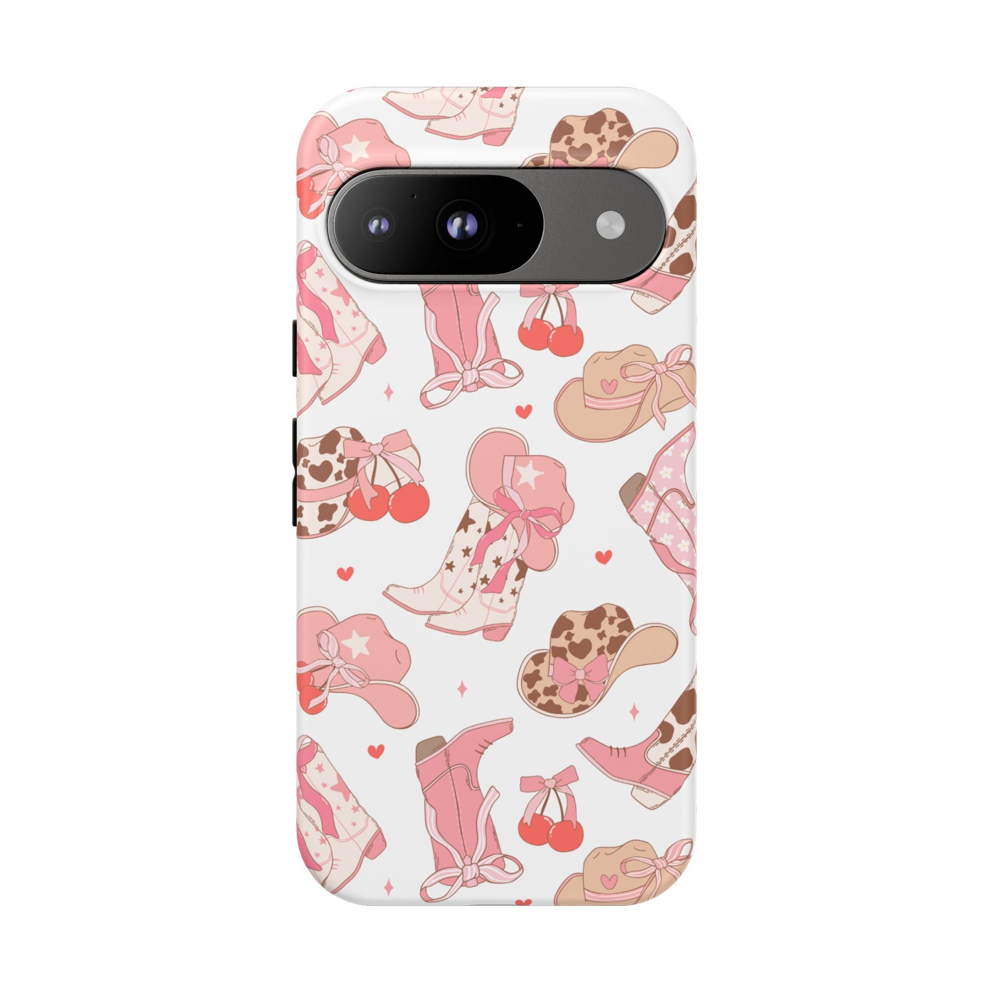 Cowgirl Boots Pink Phone Case — Cute Western Pattern Tough Phone Case