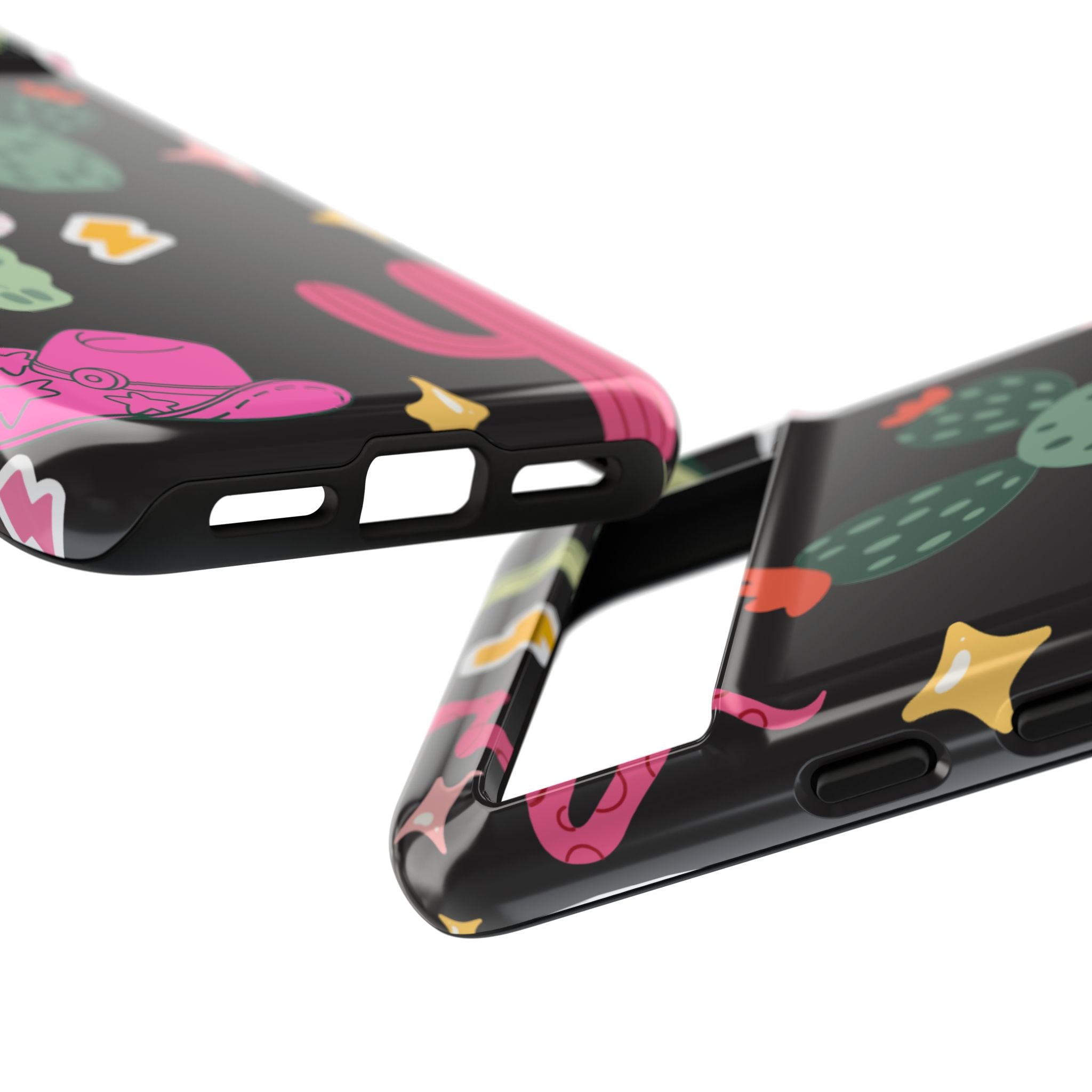 Southwest Desert Icons Tough Phone Case — Cactus, Cowboy & Skull Pattern