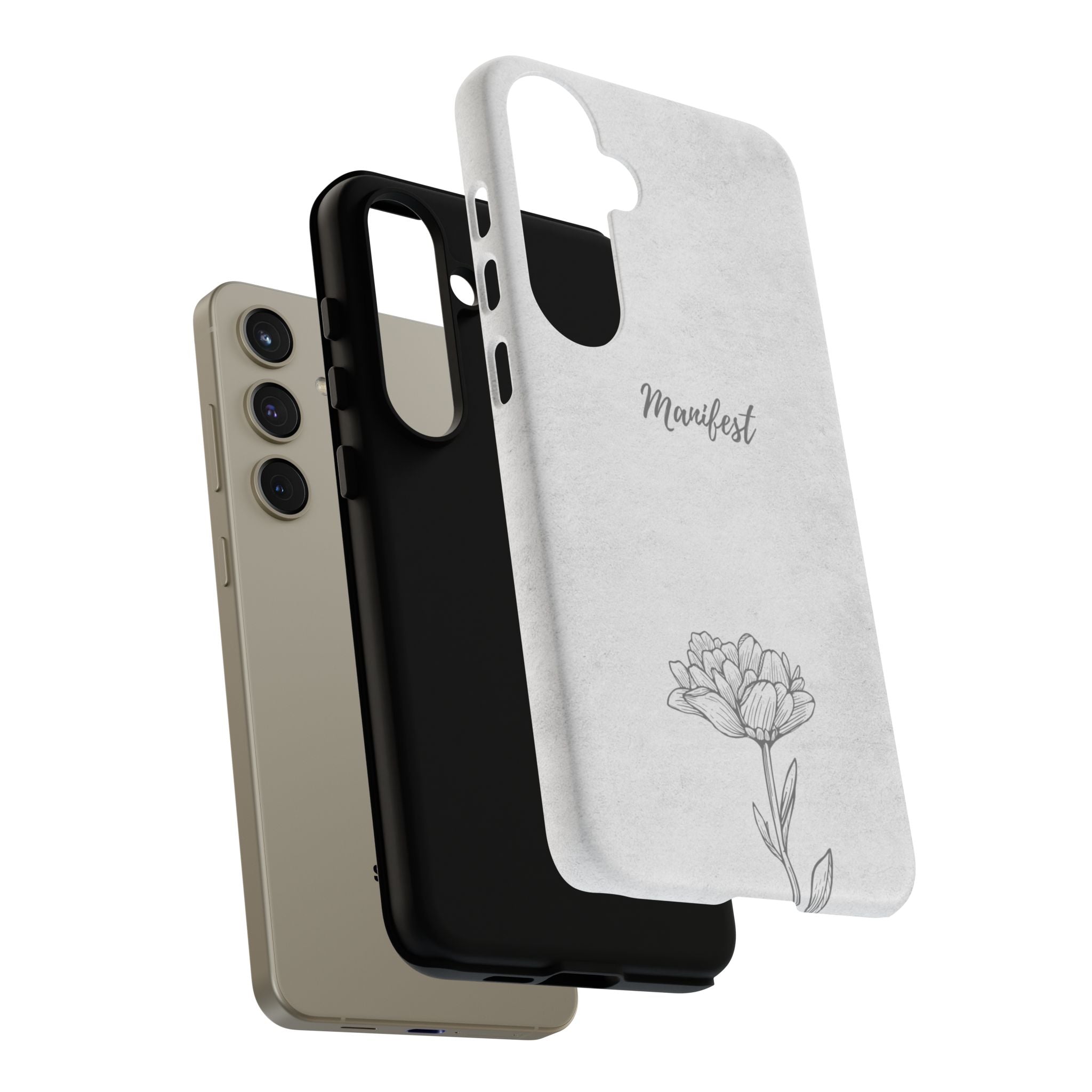 Manifest Flower Phone Case — Minimalist Protective iPhone Cover