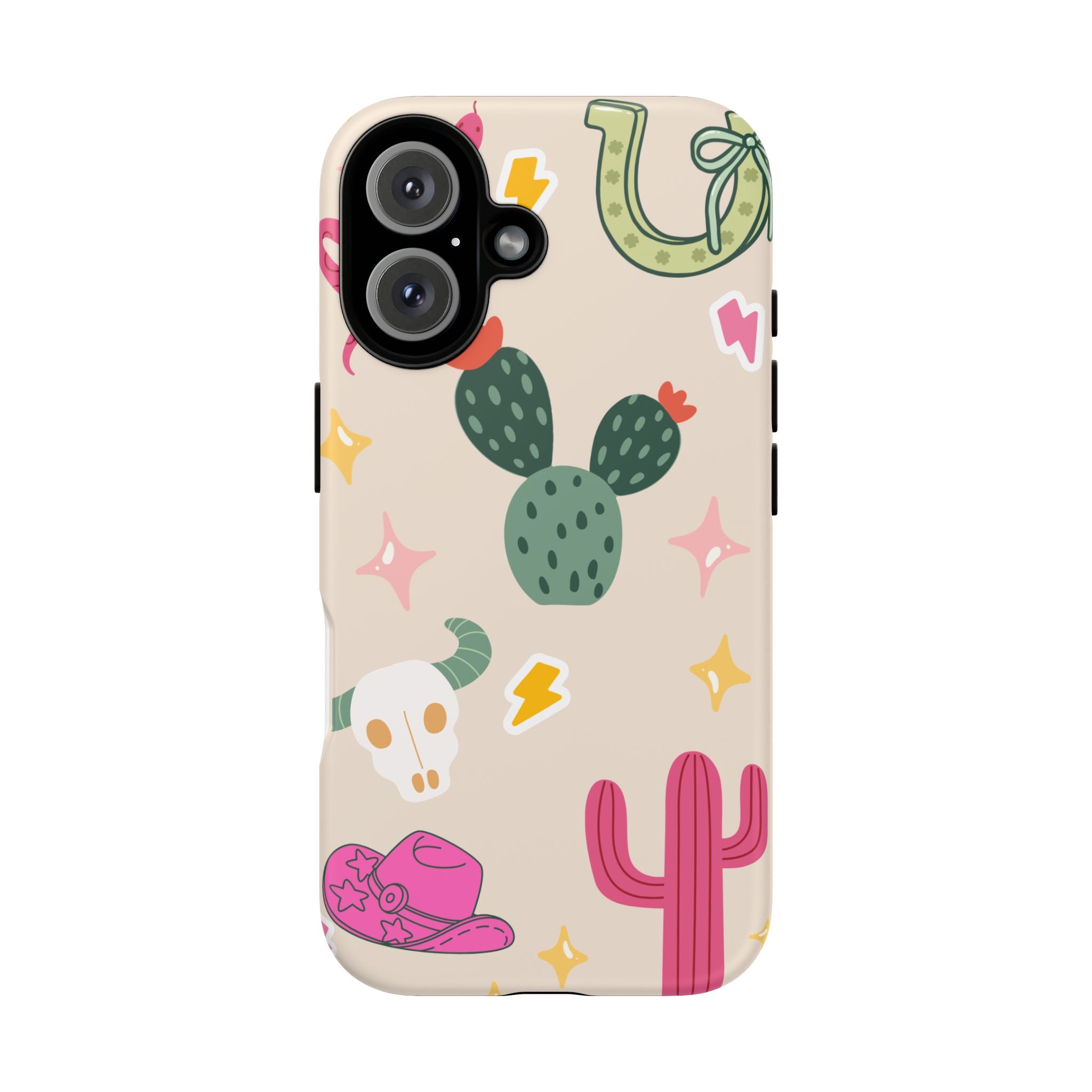 Cactus Cowgirl Phone Case — Cute Western Desert Pattern Tough Case
