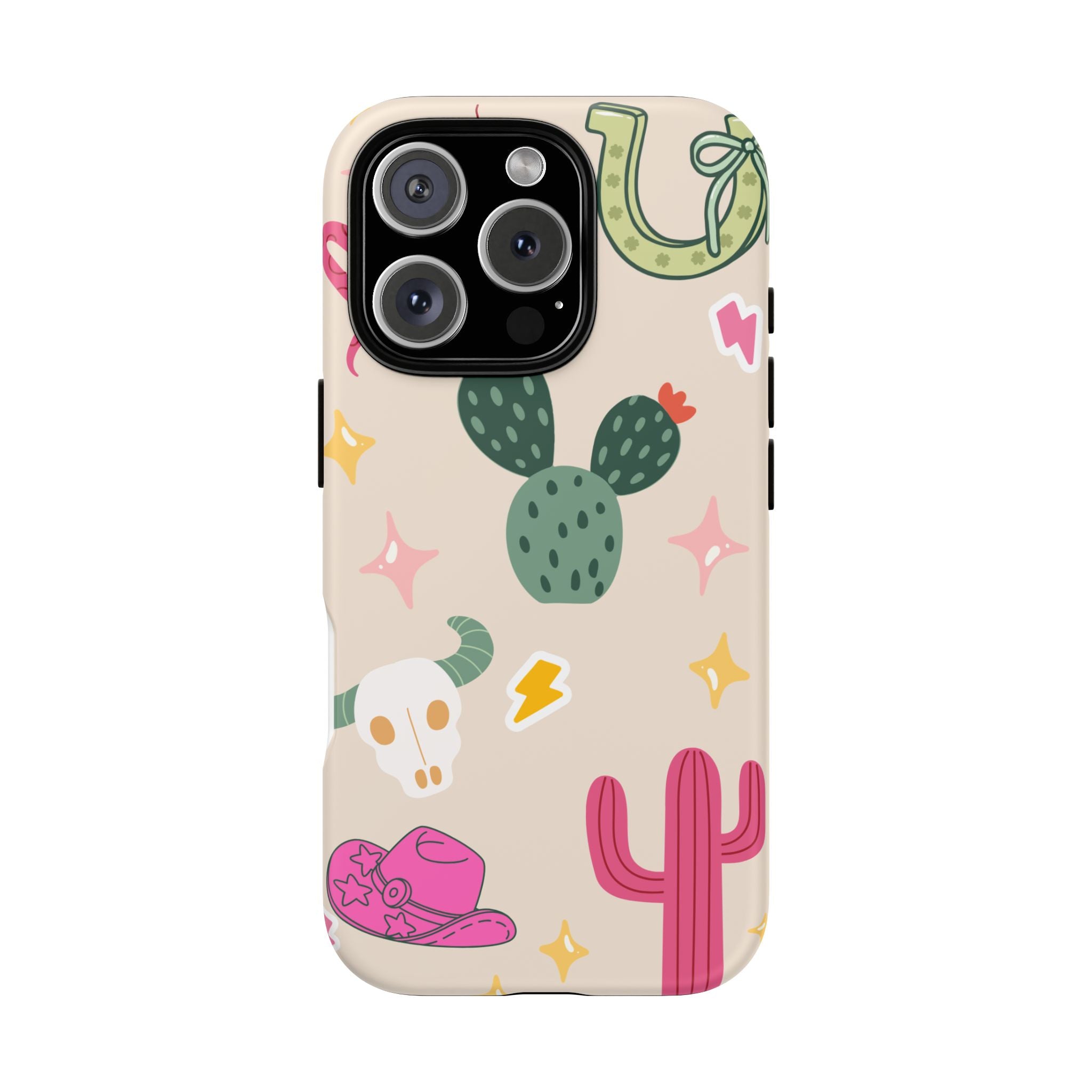 Cactus Cowgirl Phone Case — Cute Western Desert Pattern Tough Case